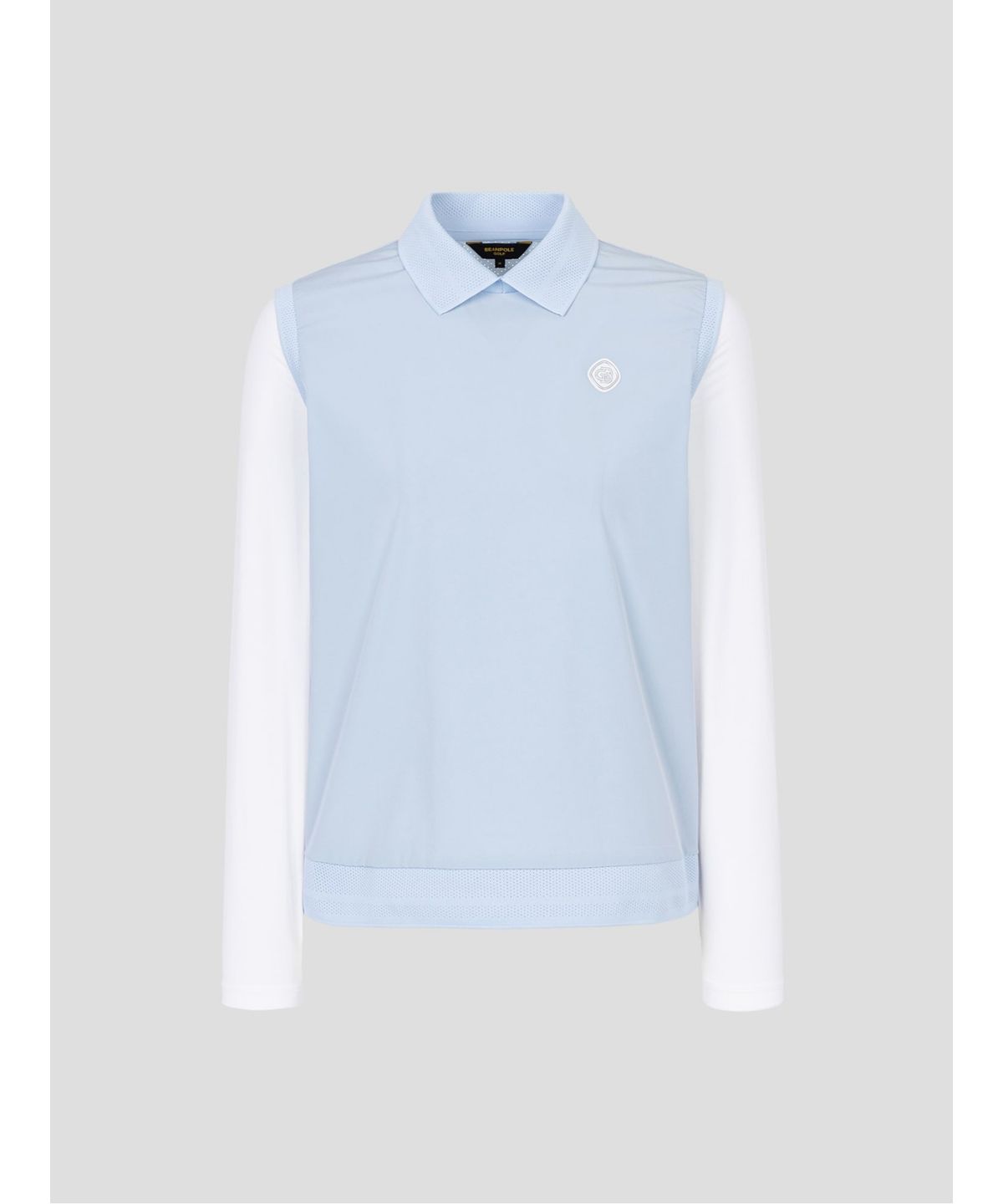 빈폴골프(BEANPOLE GOLF) [B_under] 여성 타공 믹스 AIO 칼라 티셔츠 - 스카이 블루