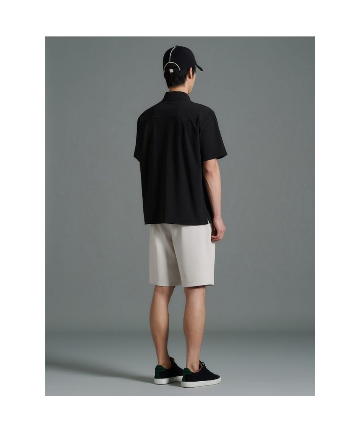 빈폴골프(BEANPOLE GOLF) [HERITAGE] - 남성_셔츠형 반소매 티셔츠 - 블랙