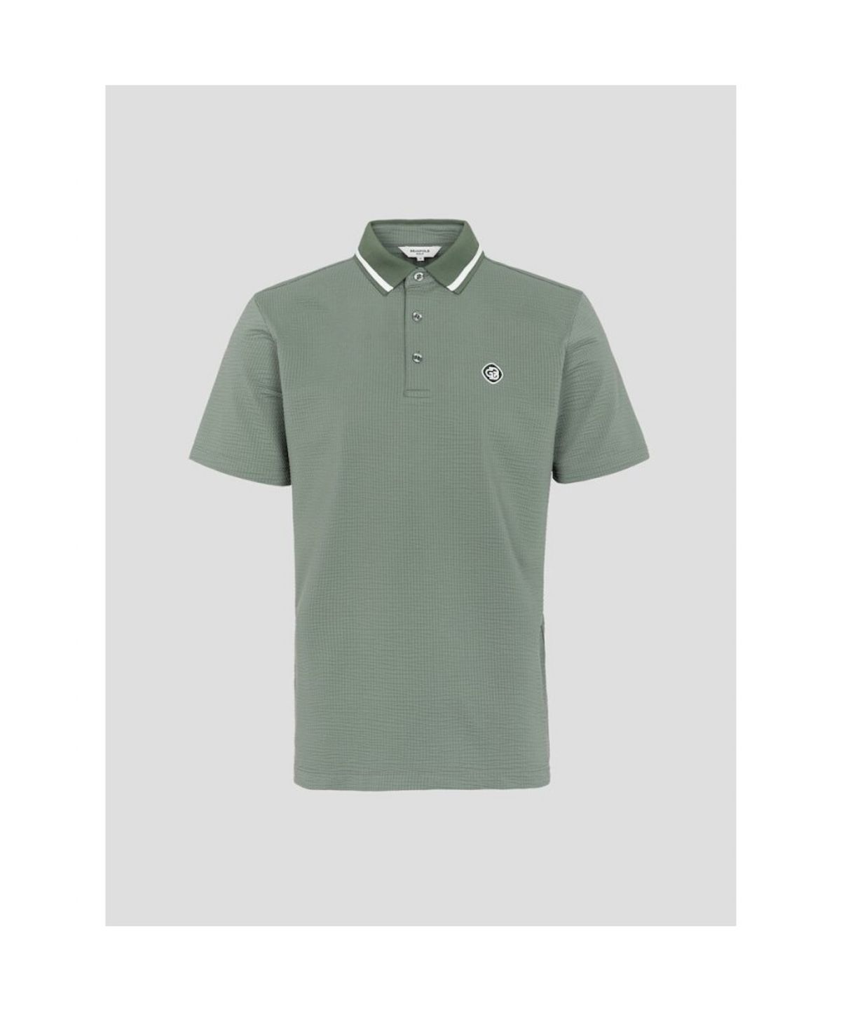 빈폴골프(BEANPOLE GOLF) [HERITAGE] 남성 시어서커 반소매 티셔츠 - 올리브