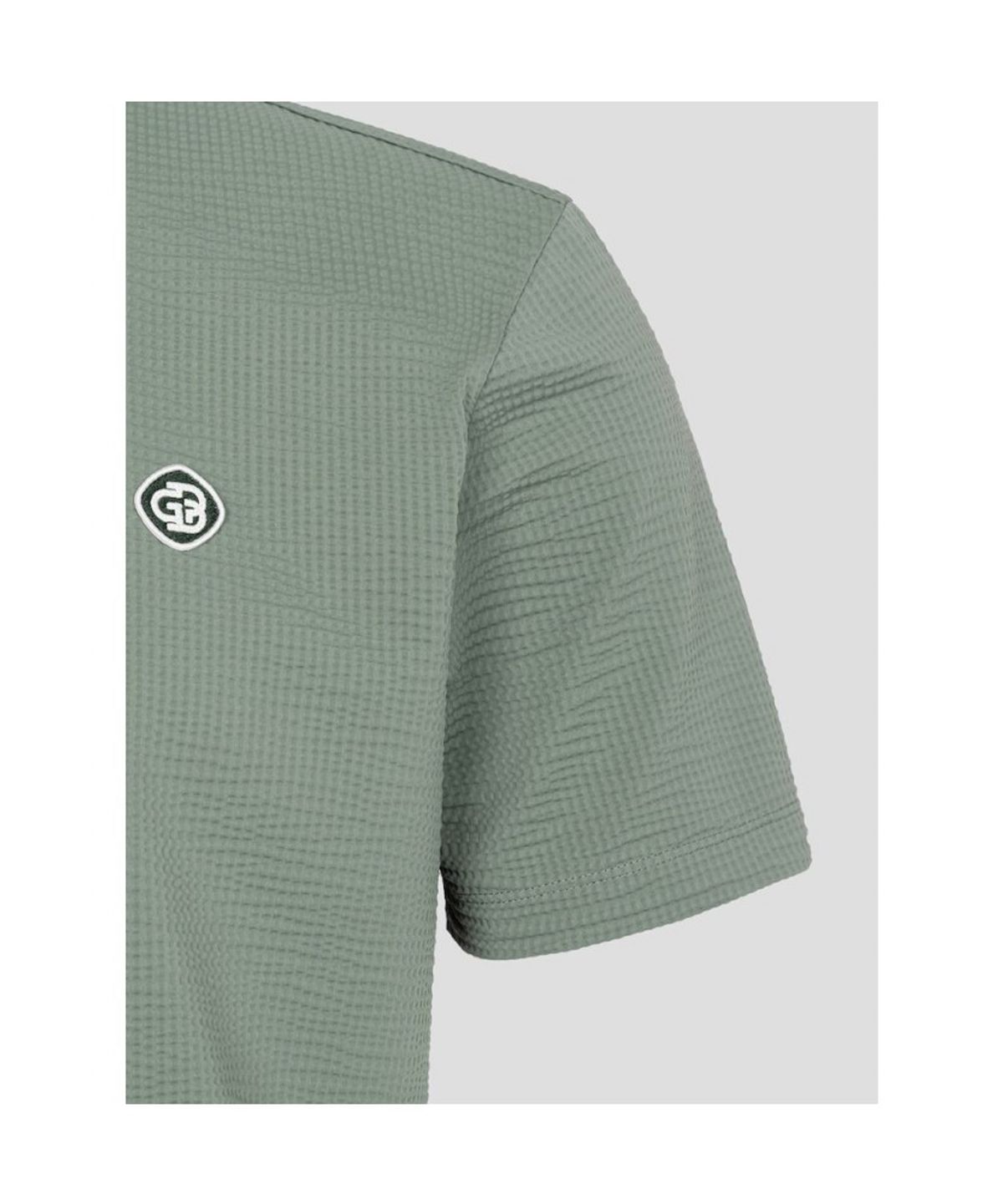 빈폴골프(BEANPOLE GOLF) [HERITAGE] 남성 시어서커 반소매 티셔츠 - 올리브