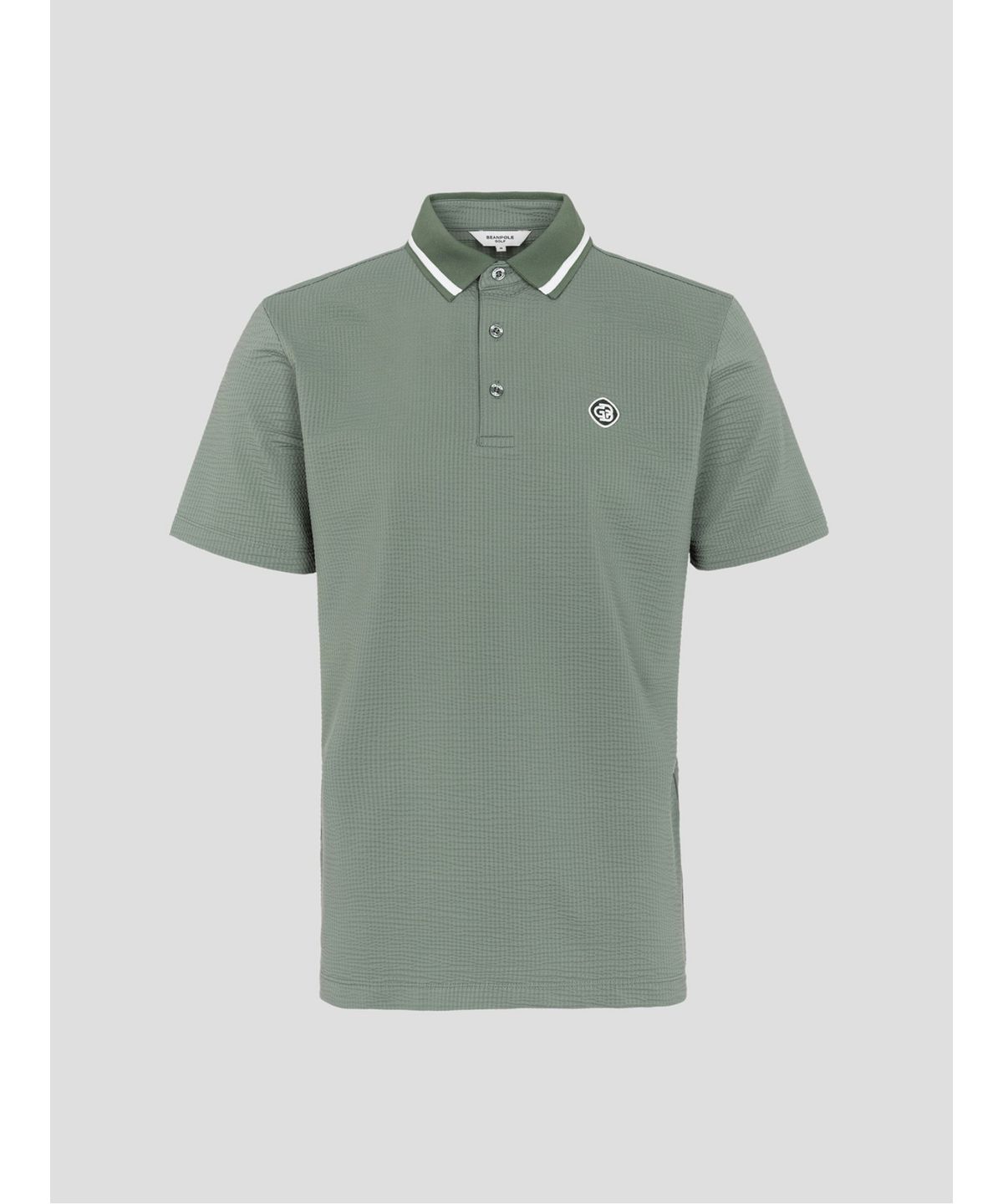 빈폴골프(BEANPOLE GOLF) [HERITAGE] 남성 시어서커 반소매 티셔츠 - 올리브