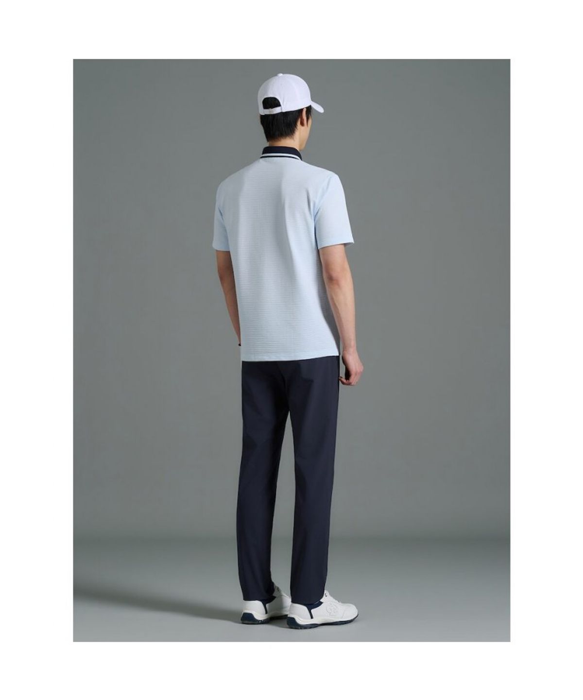 빈폴골프(BEANPOLE GOLF) [HERITAGE] 남성 시어서커 반소매 티셔츠 - 스카이 블루