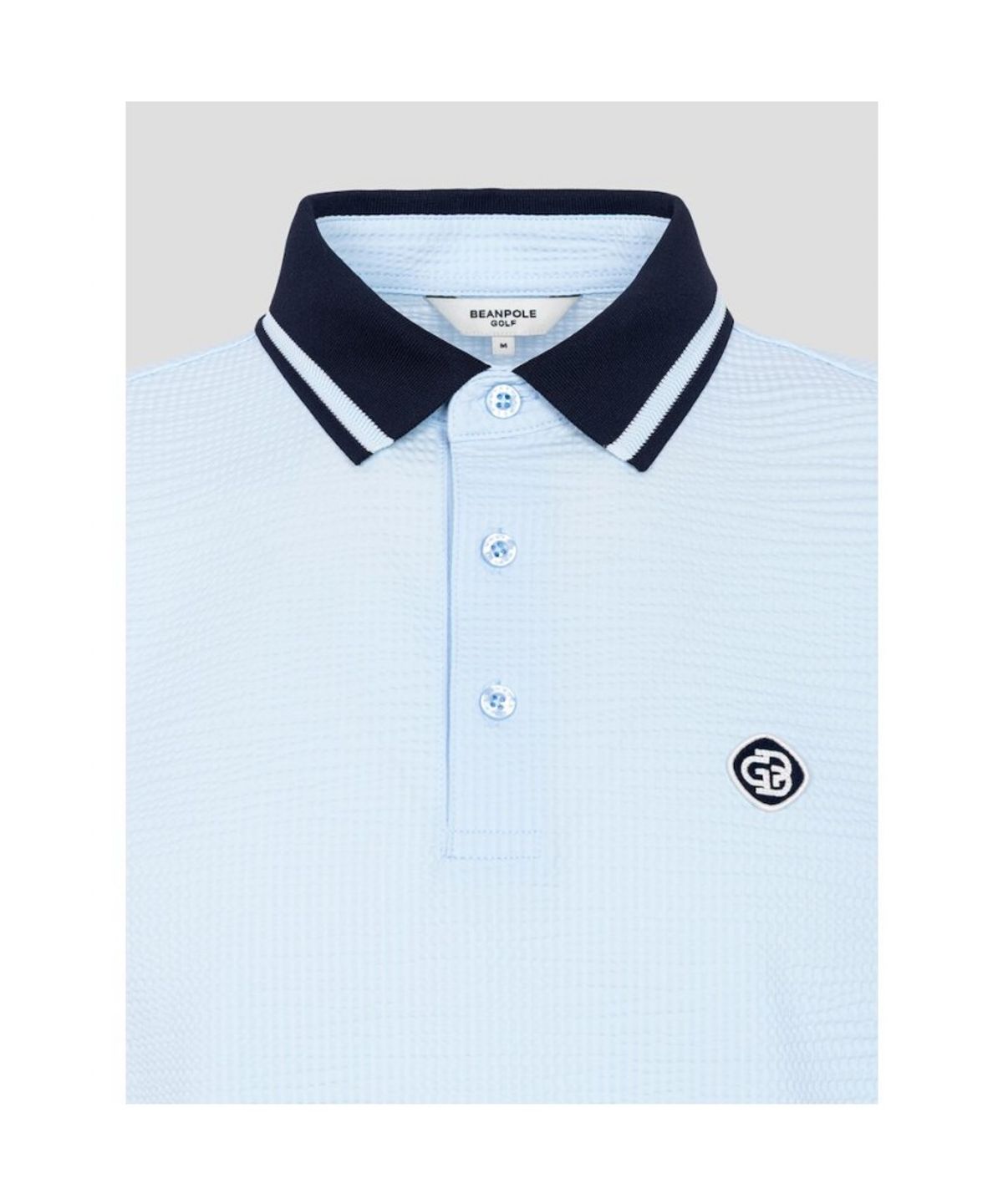 빈폴골프(BEANPOLE GOLF) [HERITAGE] 남성 시어서커 반소매 티셔츠 - 스카이 블루