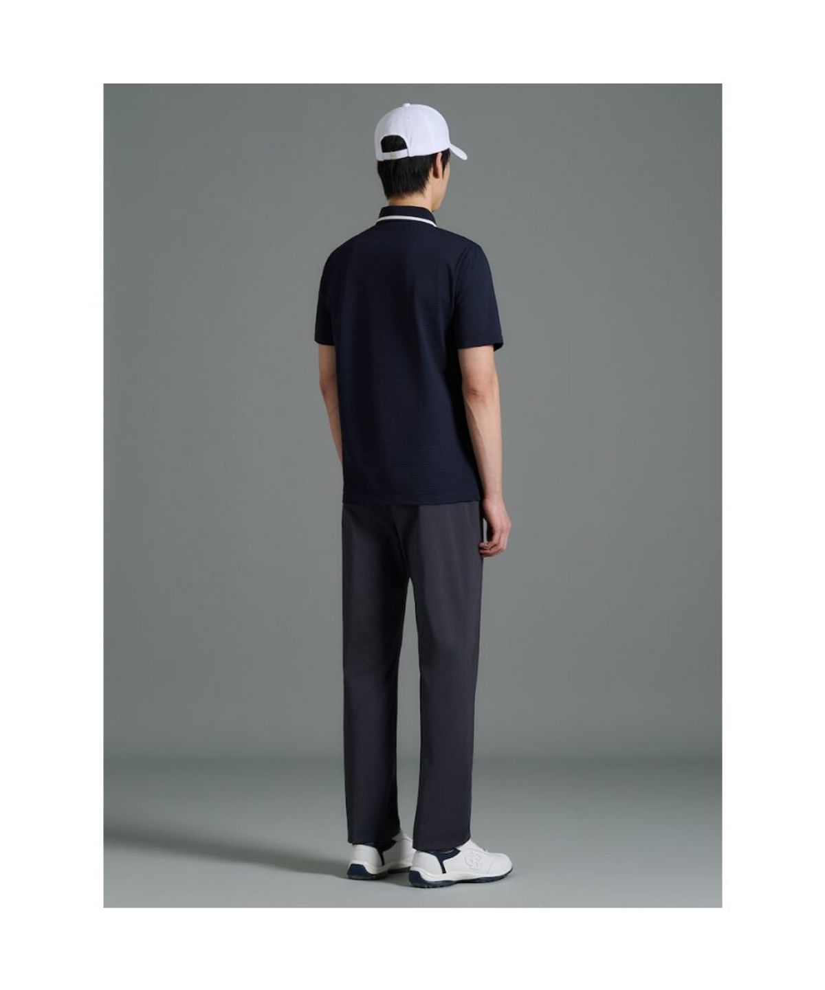 빈폴골프(BEANPOLE GOLF) [HERITAGE] 남성 시어서커 반소매 티셔츠 - 네이비