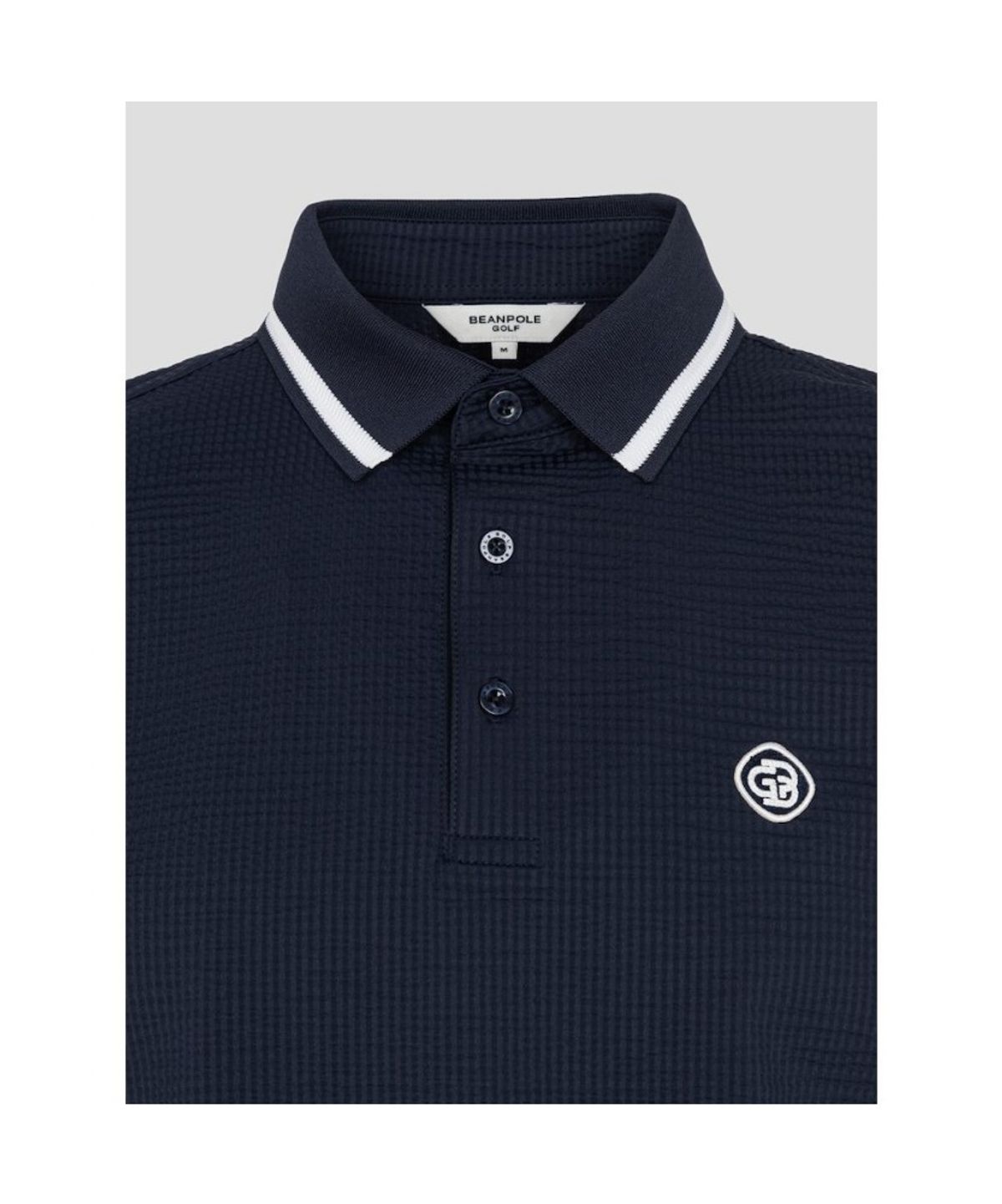 빈폴골프(BEANPOLE GOLF) [HERITAGE] 남성 시어서커 반소매 티셔츠 - 네이비