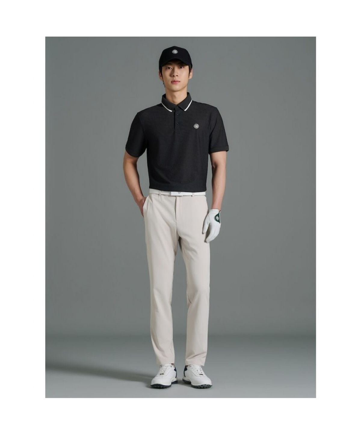 빈폴골프(BEANPOLE GOLF) [HERITAGE] 남성 심볼 프린트 반소매 티셔츠 - 애쉬