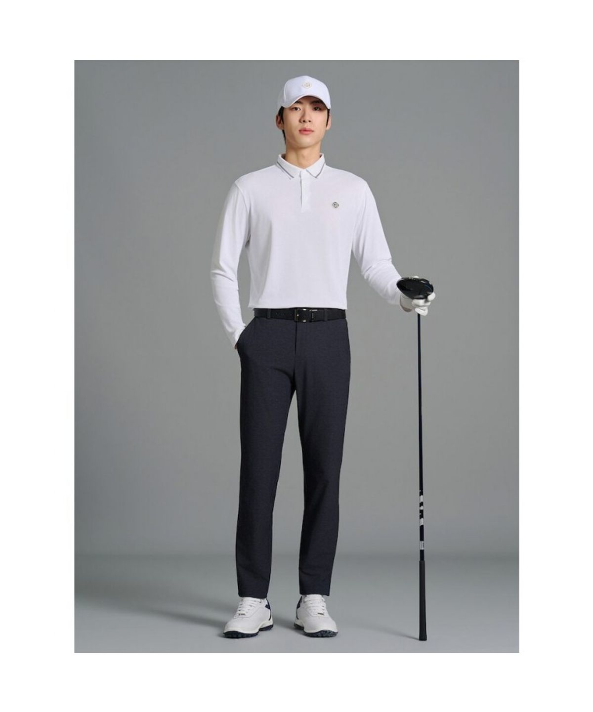 빈폴골프(BEANPOLE GOLF) [HERITAGE] 남성 냉감 피케 긴소매 티셔츠 - 화이트