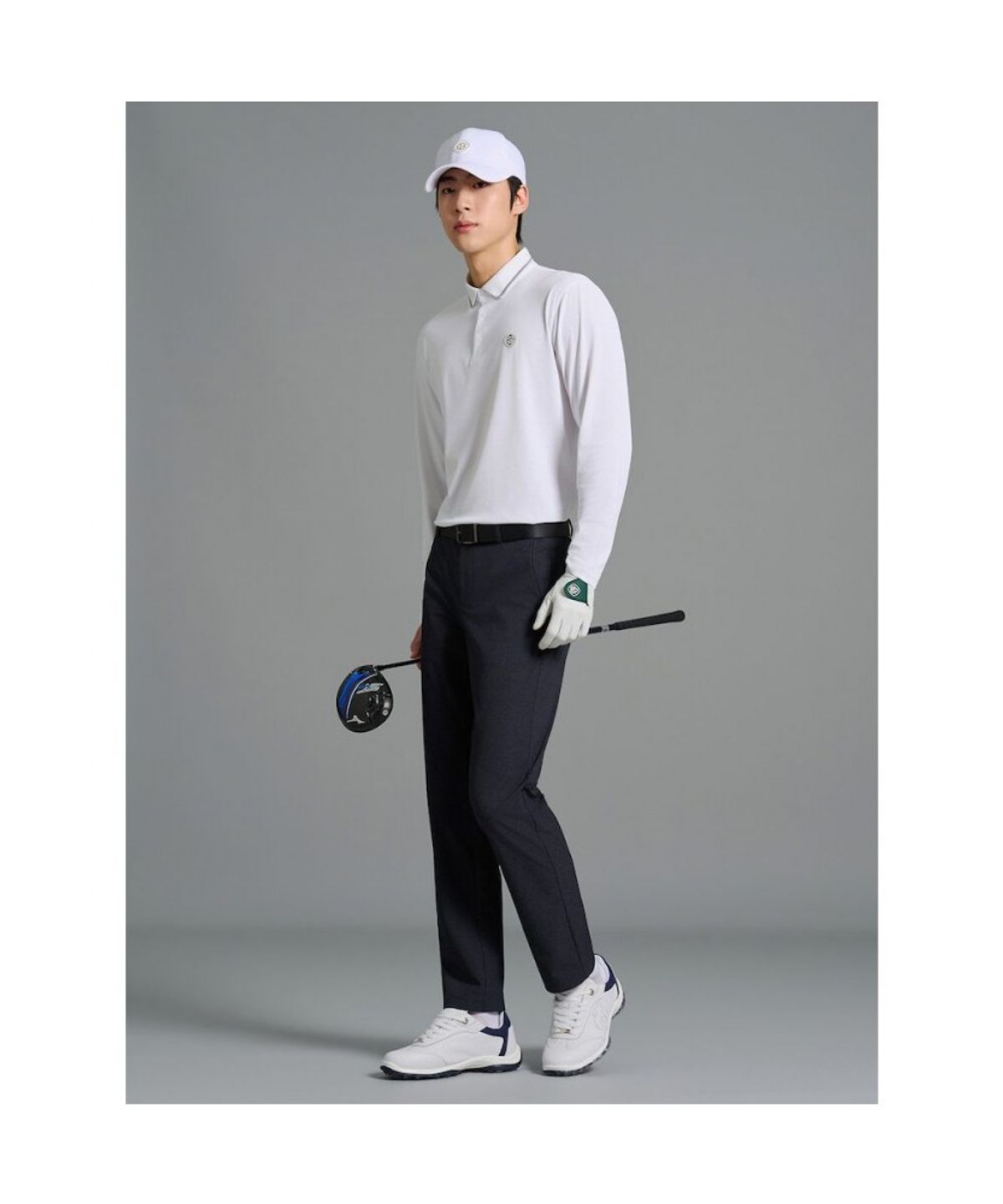 빈폴골프(BEANPOLE GOLF) [HERITAGE] 남성 냉감 피케 긴소매 티셔츠 - 화이트