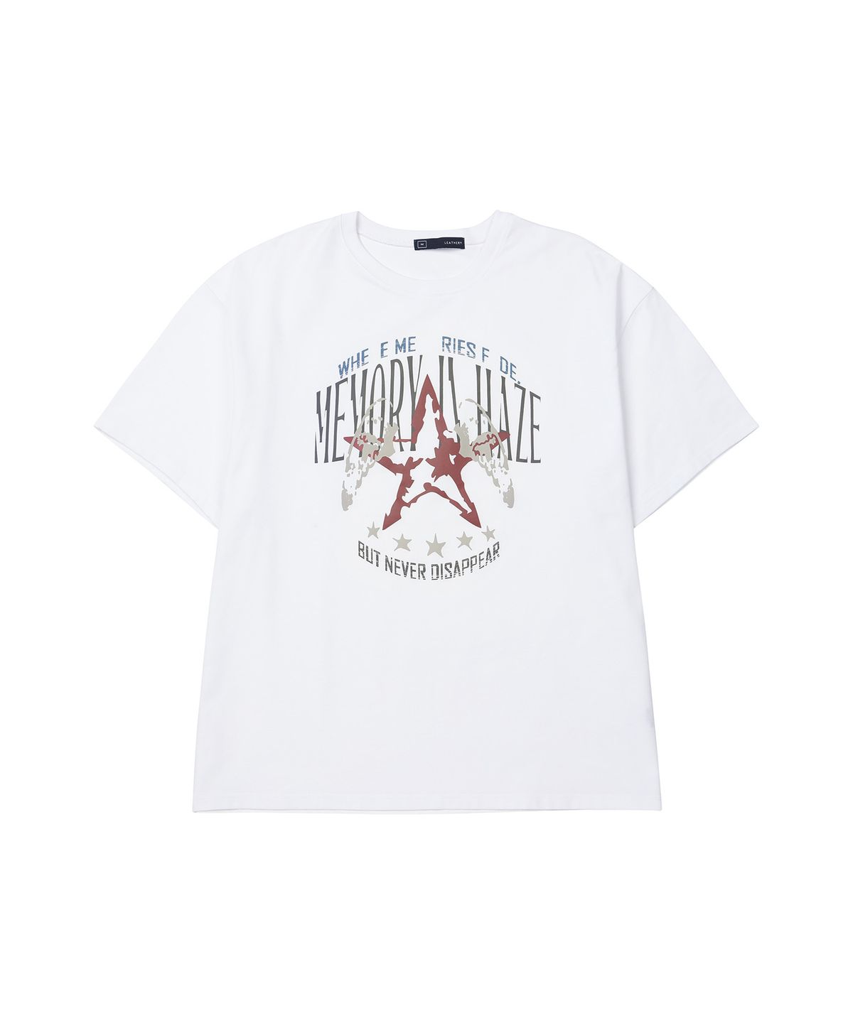 레더리(LEATHERY) 엠블럼 스타 오버핏 반팔 티셔츠 [WHITE]