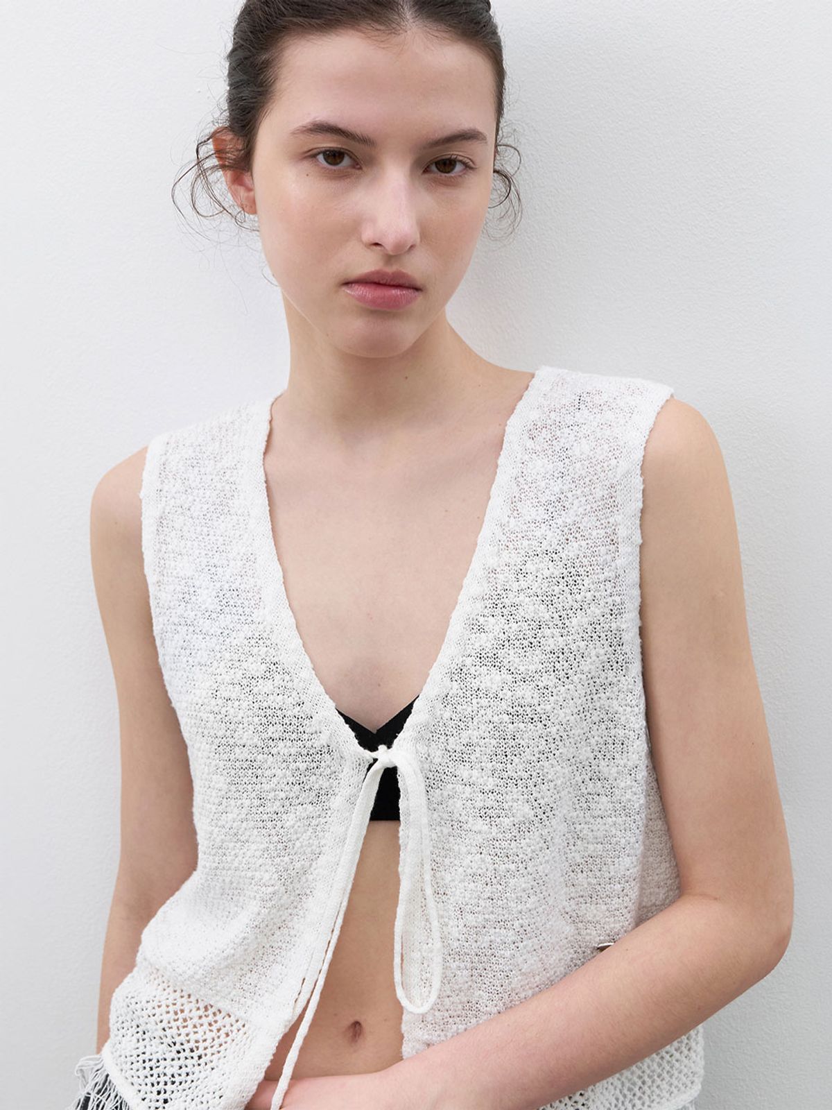 아틀리에 나인(ATELIER NAIN) FRINGE DETAIL KNIT VEST (VT-0283)