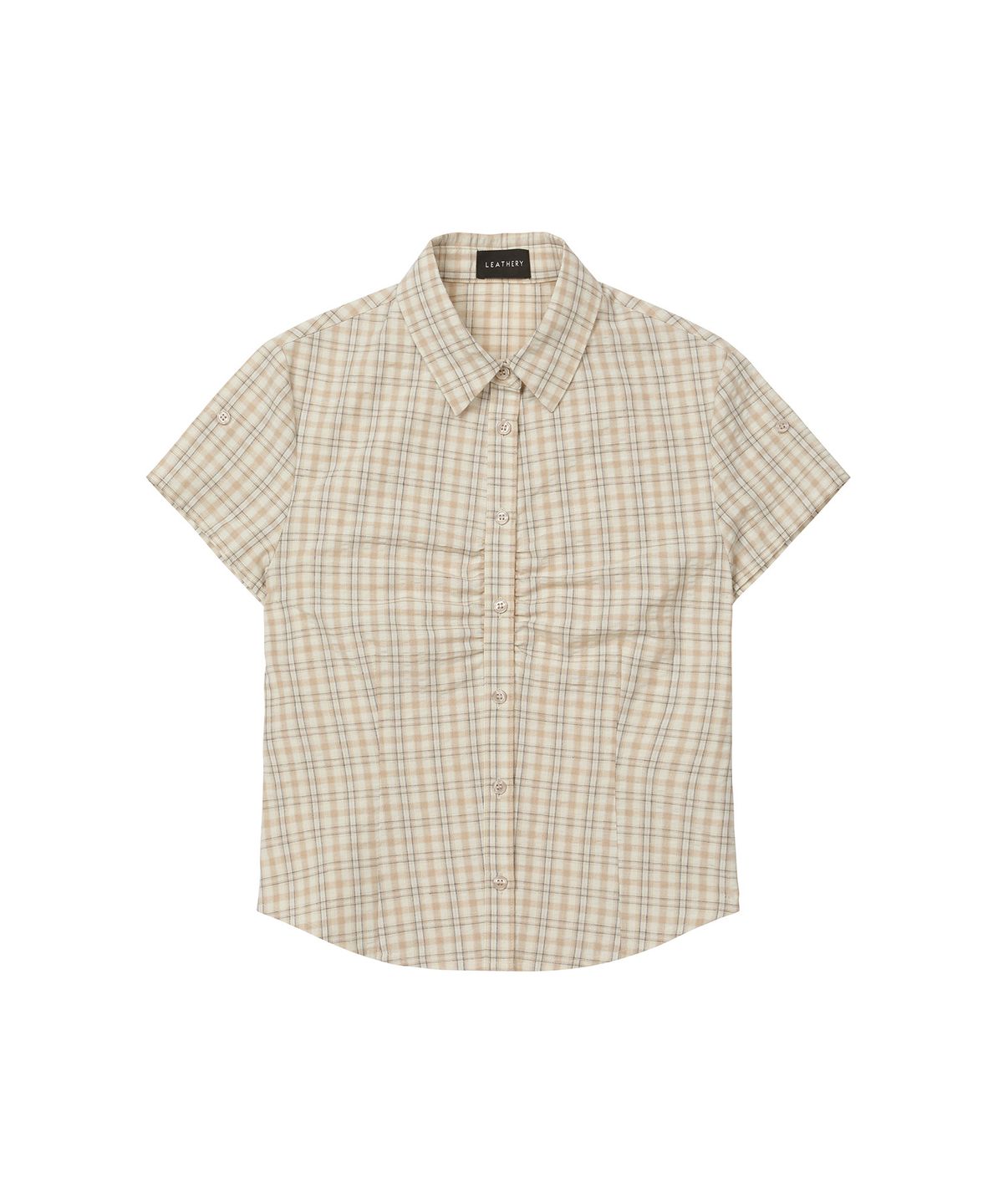 레더리(LEATHERY) 모먼트 셔링 체크 셔츠 [BEIGE]