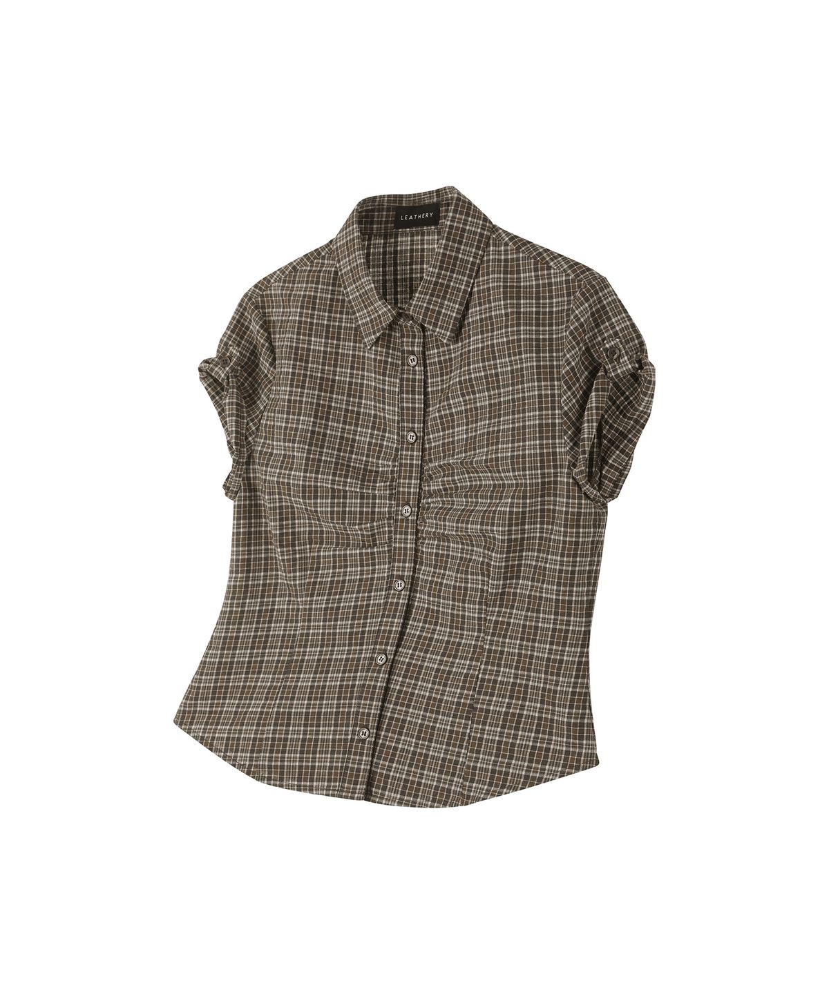 레더리(LEATHERY) 모먼트 셔링 체크 셔츠 [BROWN]