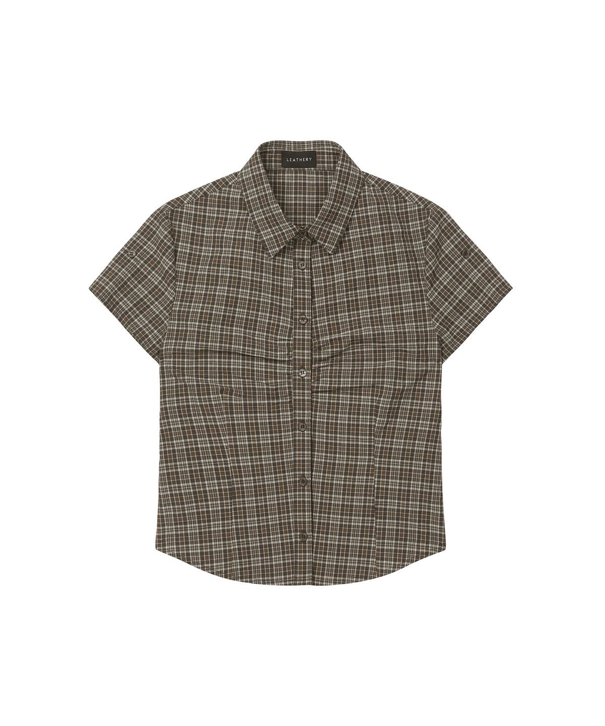 레더리(LEATHERY) 모먼트 셔링 체크 셔츠 [BROWN]