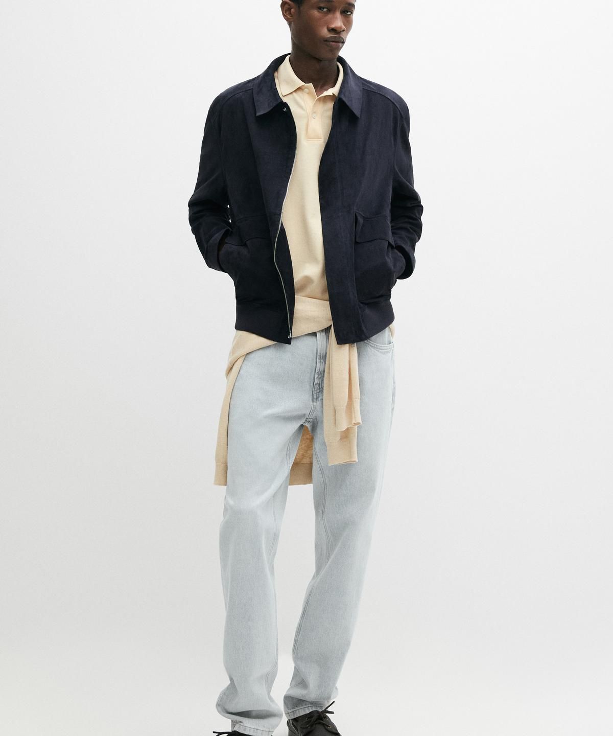 마시모두띠(MASSIMO DUTTI) 포켓 스웨이드 가죽 재킷