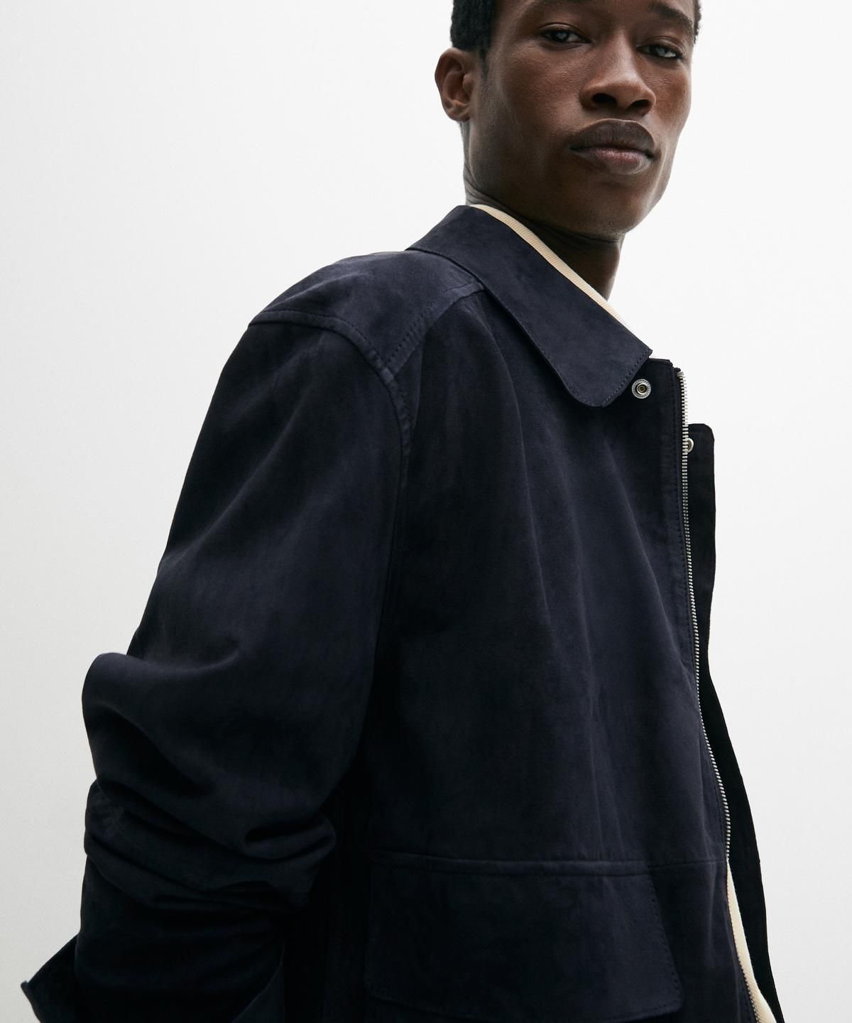 마시모두띠(MASSIMO DUTTI) 포켓 스웨이드 가죽 재킷