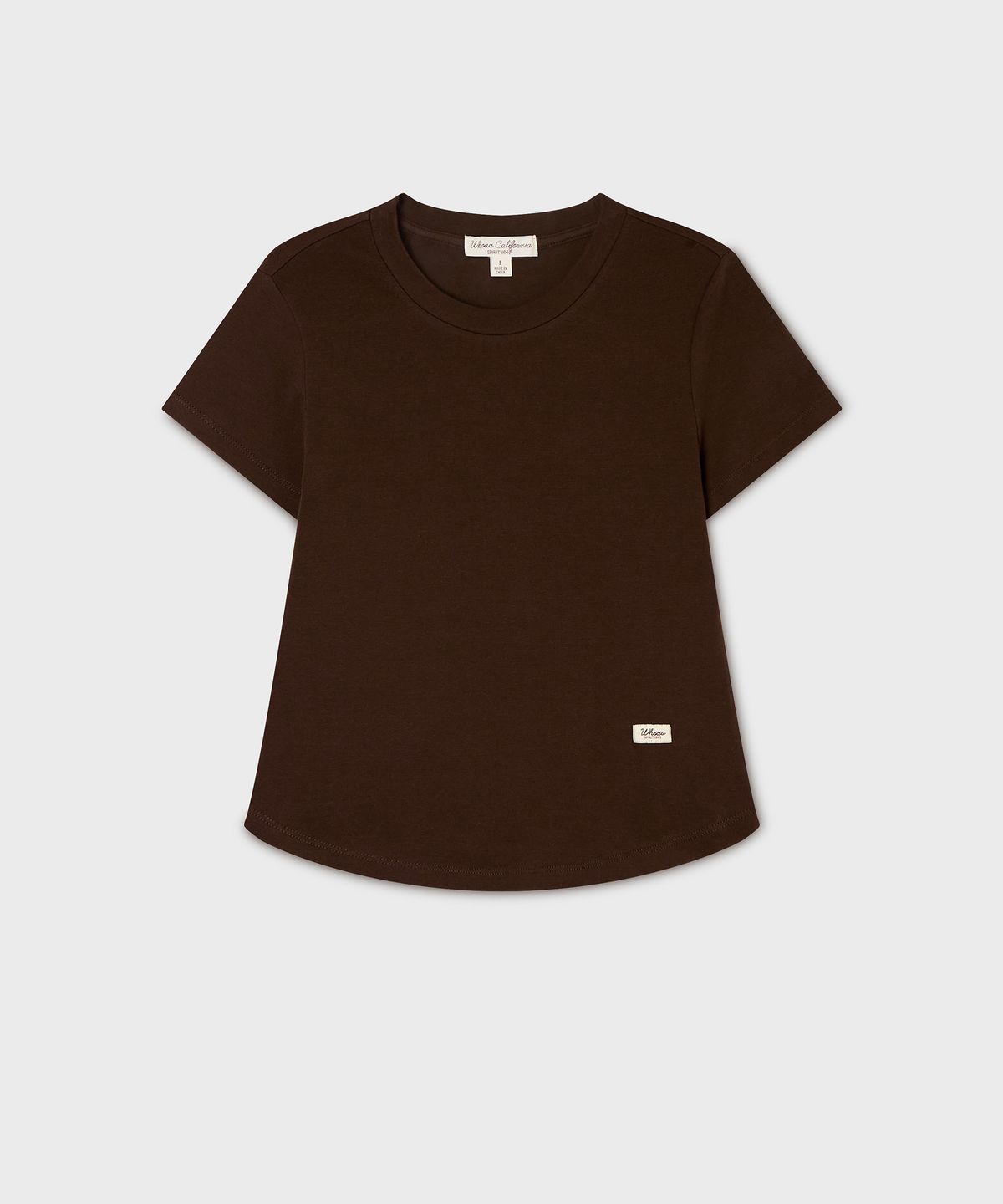 후아유(WHO.A.U) Round Neck Curved Hem T-shirt/WHRAG2433F