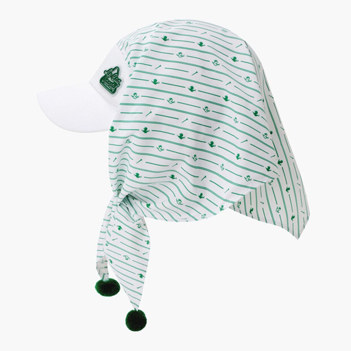 르꼬끄 골프(LECOQ GOLF) 여성 폼폼 스카프 바이저 그린 GR122LCP21