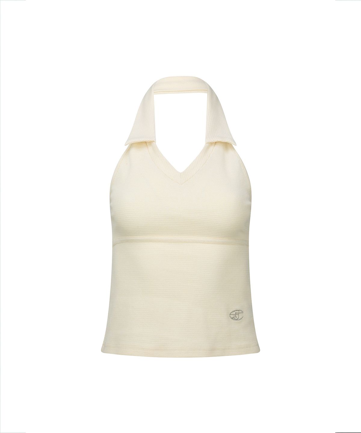 레더리(LEATHERY) 와플 카라 홀터 탑 [CREAM]