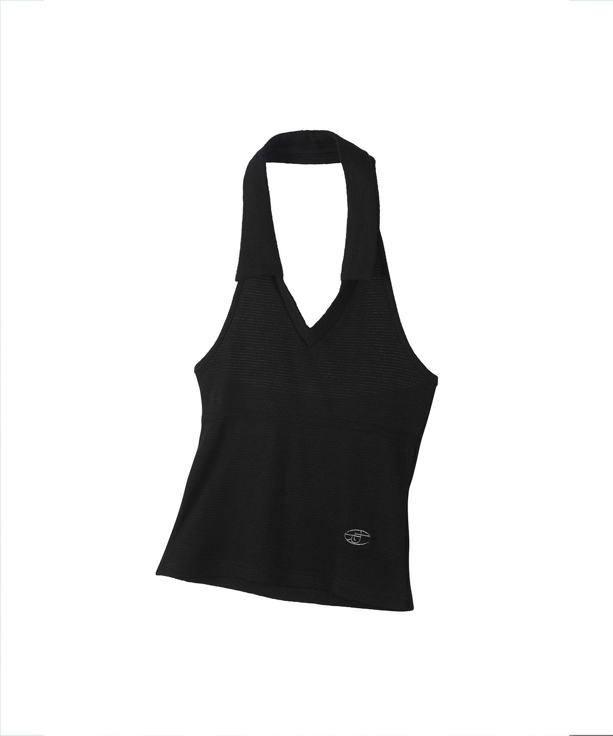 레더리(LEATHERY) 와플 카라 홀터 탑 [BLACK]