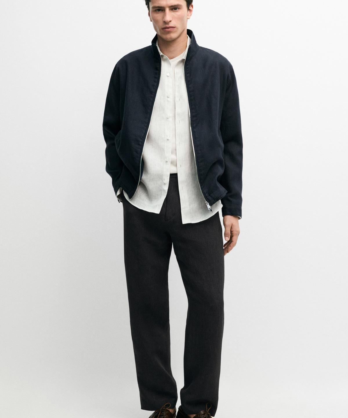 마시모두띠(MASSIMO DUTTI) 린넨 봄버 자켓