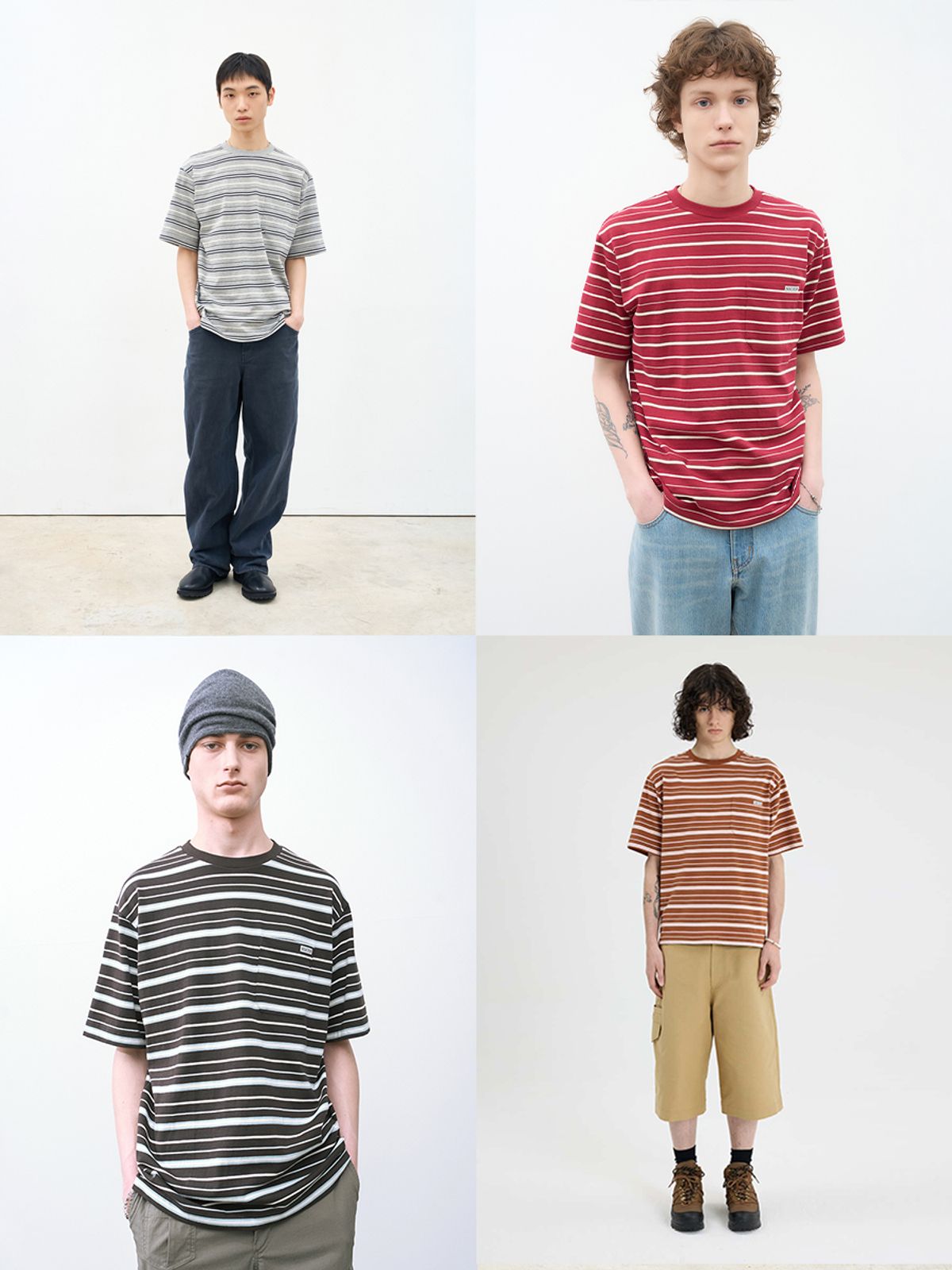애프터프레이(AFTERPRAY) 세렝게티 스트라이프 티셔츠(4 Colors)