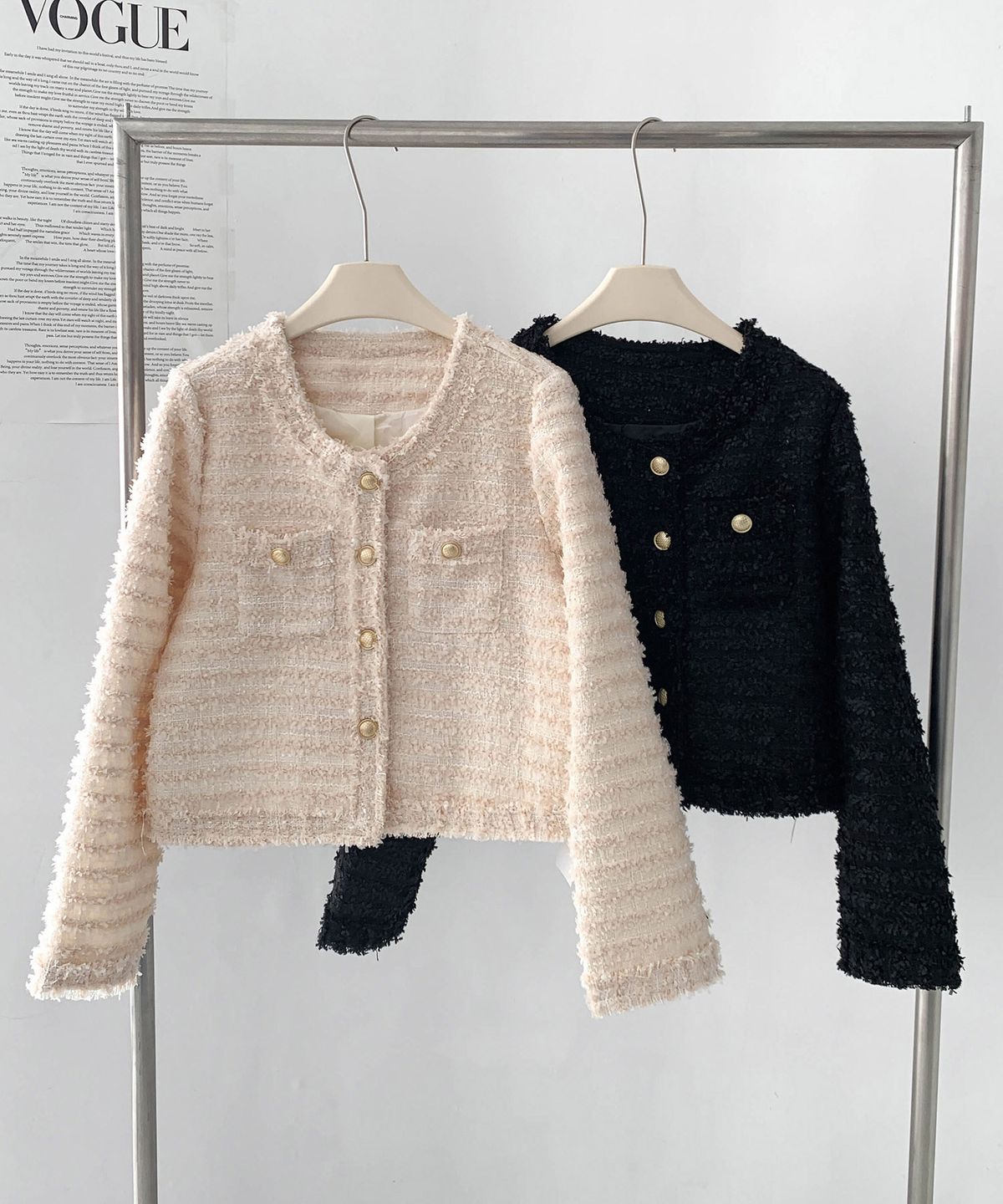 바스카라(VASCARA) Gold Button Tweed Jacket (2colors)