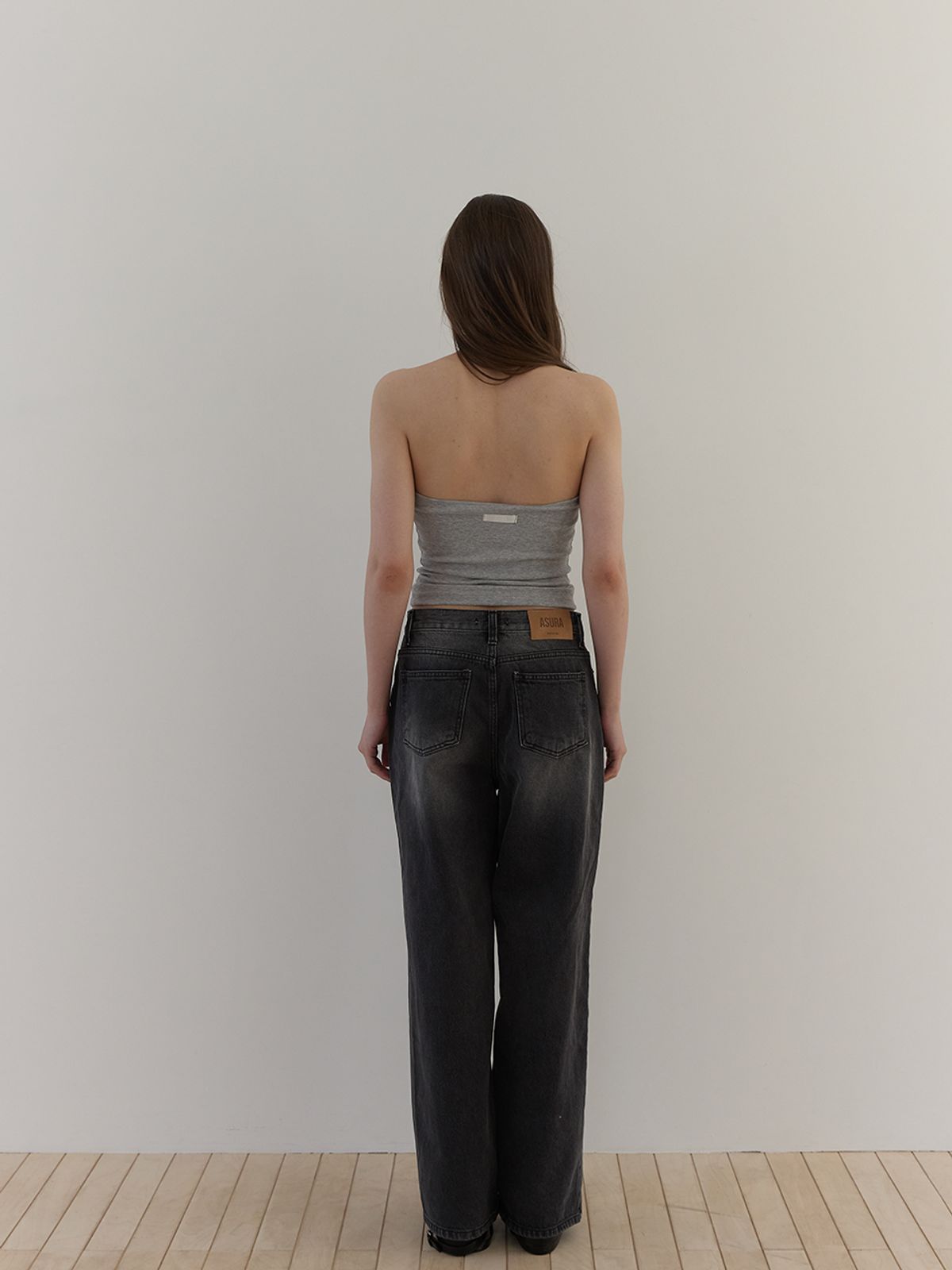 아수라(ASURA) CURVE HALTER SLEEVELESS (MELANGE GREY)