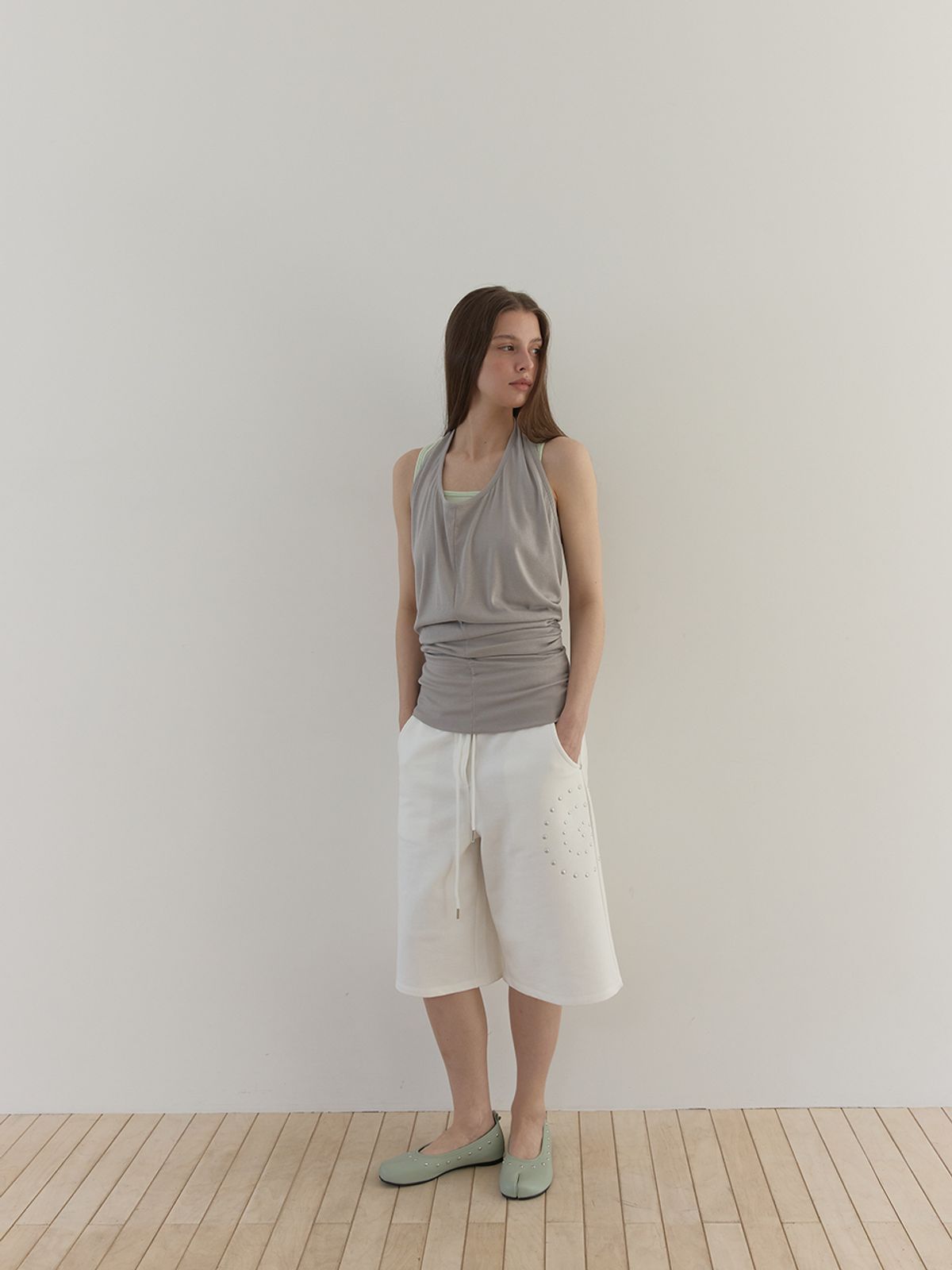아수라(ASURA) GARTER TUBE TOP (BEIGE GREY)