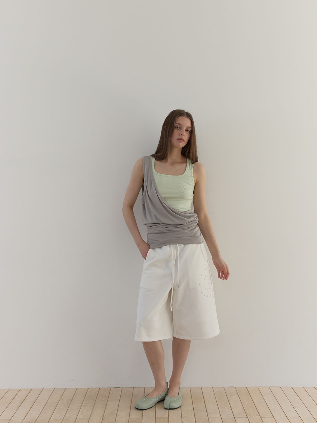 아수라(ASURA) GARTER TUBE TOP (BEIGE GREY)