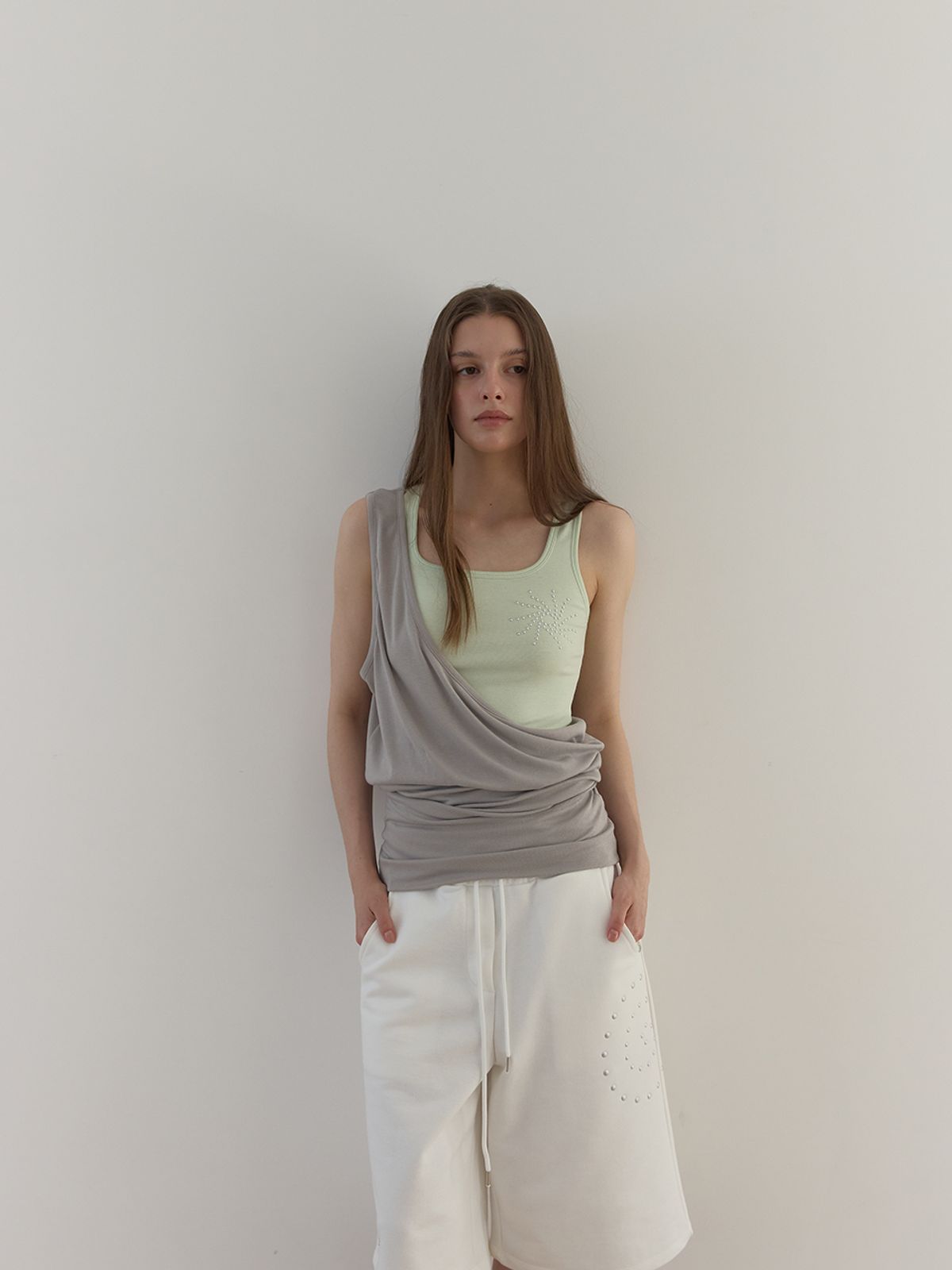아수라(ASURA) GARTER TUBE TOP (BEIGE GREY)
