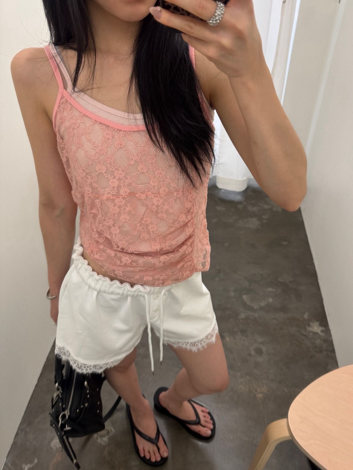 아수라(ASURA) LACE JERSEY SHORTS (IVORY)