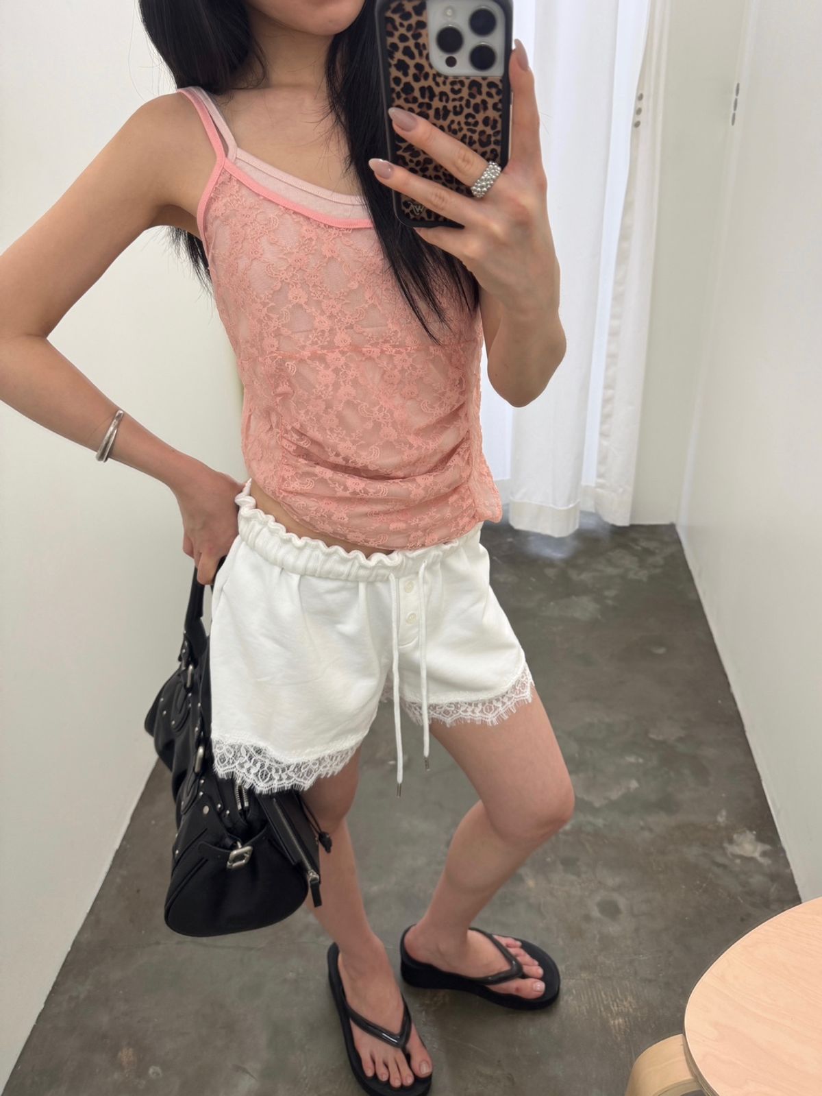 아수라(ASURA) LACE JERSEY SHORTS (IVORY)