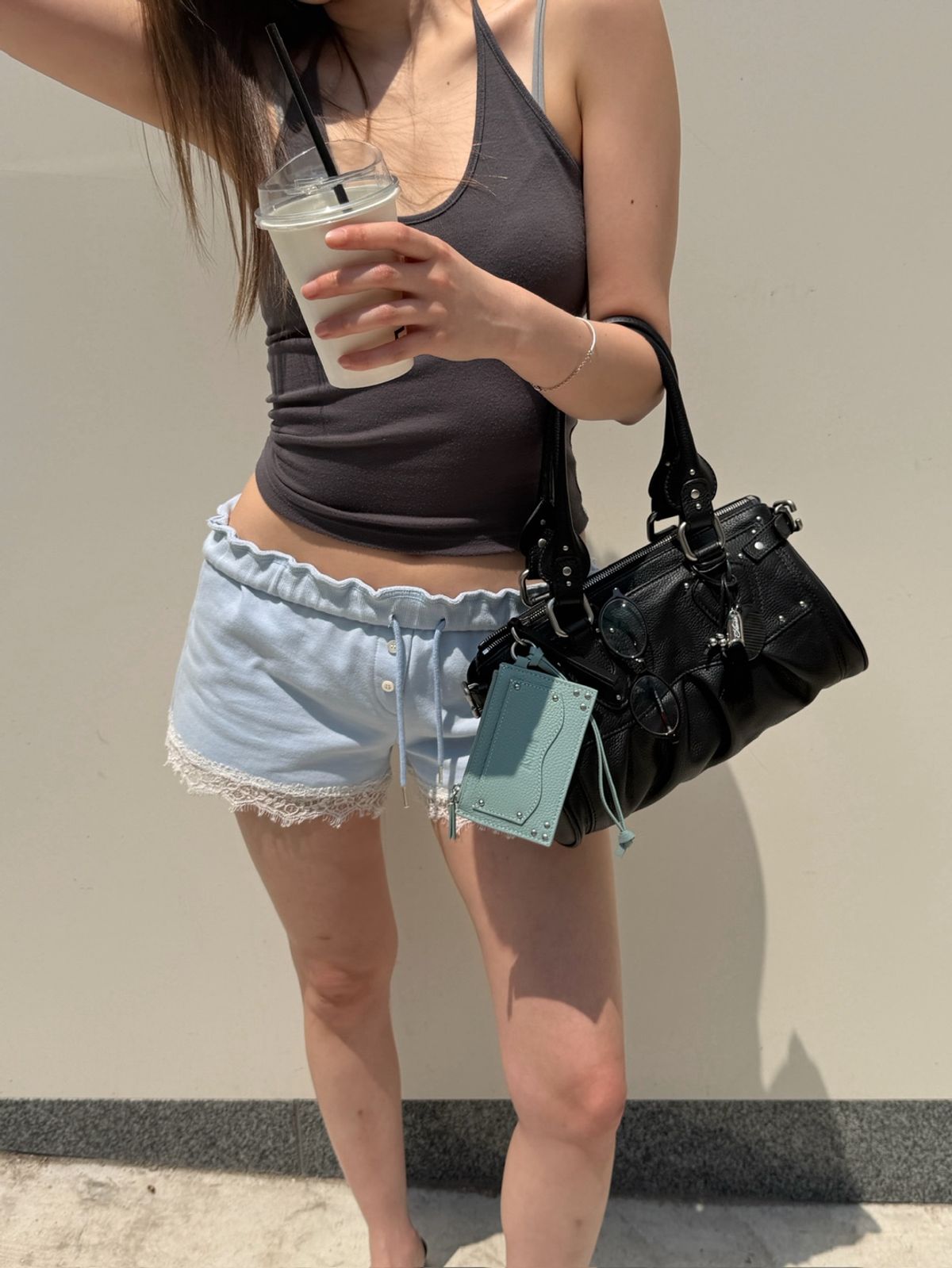 아수라(ASURA) LACE JERSEY SHORTS (SKY BLUE)