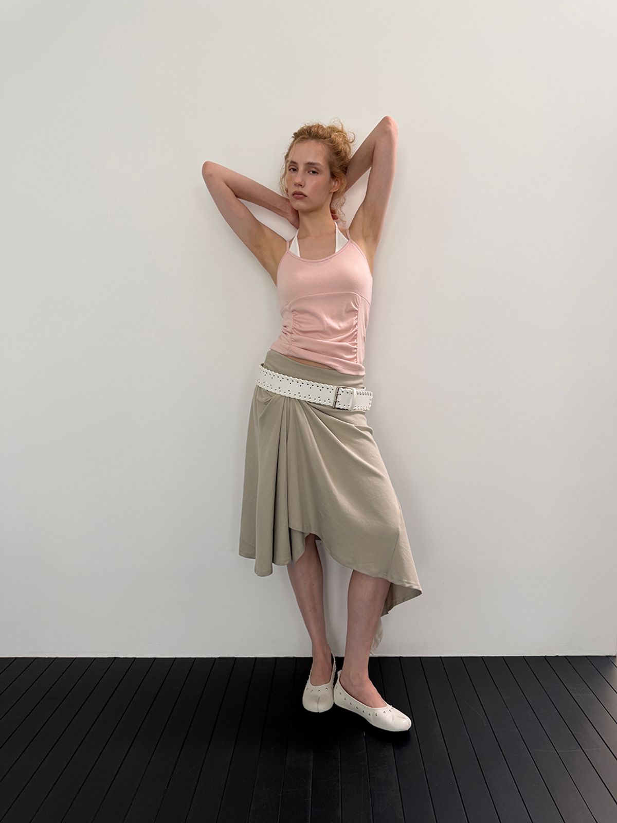 아수라(ASURA) RUCHED SOLID SLEEVELESS (PINK)
