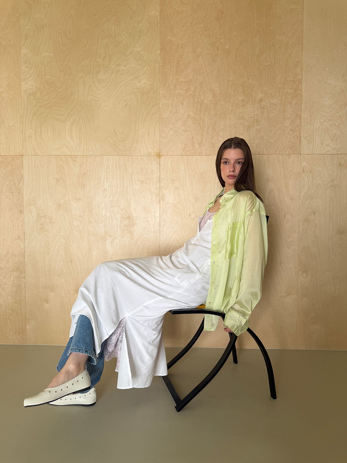 아수라(ASURA) SHEER TENCEL SHIRT (LIME)