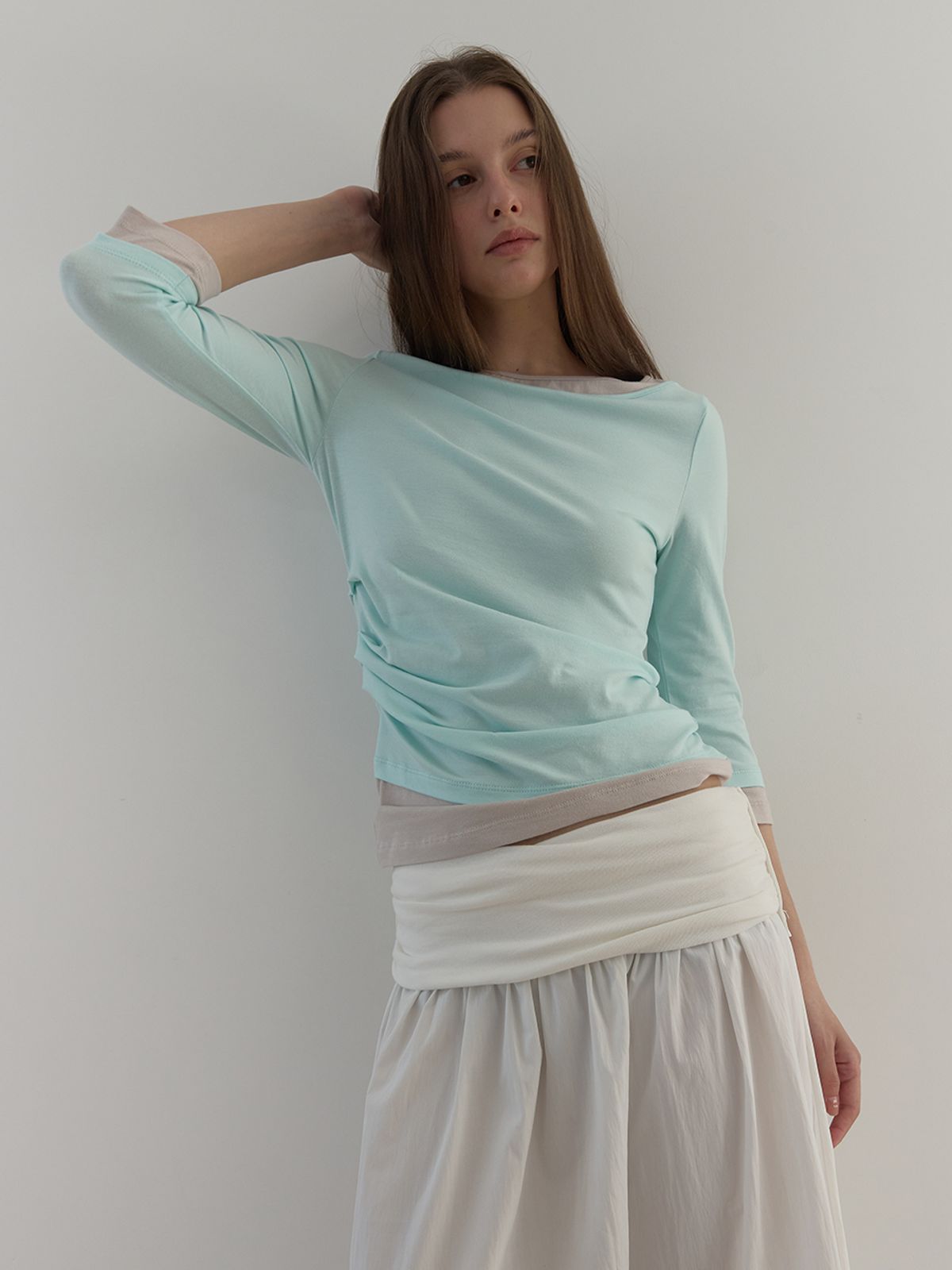 아수라(ASURA) SIDE TUCK LAYERED T (MINT)