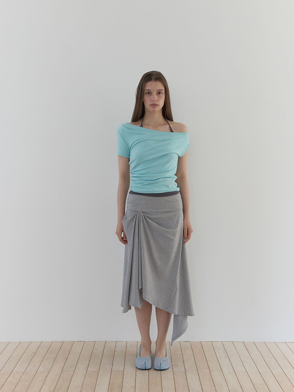 아수라(ASURA) STUDDED ONE-SHOULDER T (MINT)
