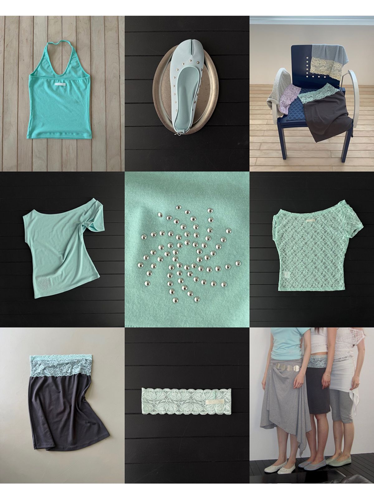아수라(ASURA) STUDDED ONE-SHOULDER T (MINT)