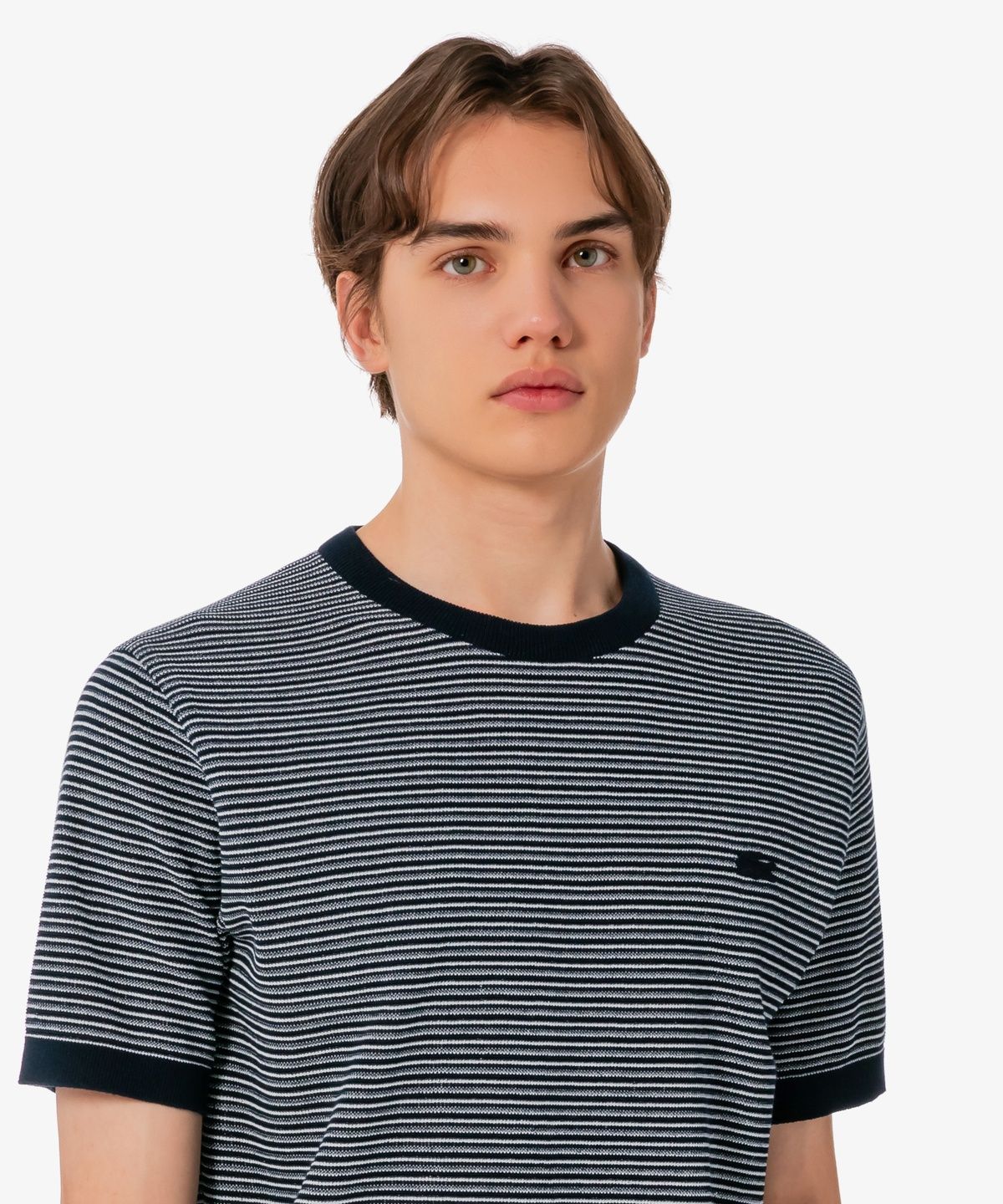 라코스테(LACOSTE) 남성 멀티 스트라이프 반팔 크루넥 풀오버 AH307E-56G 350