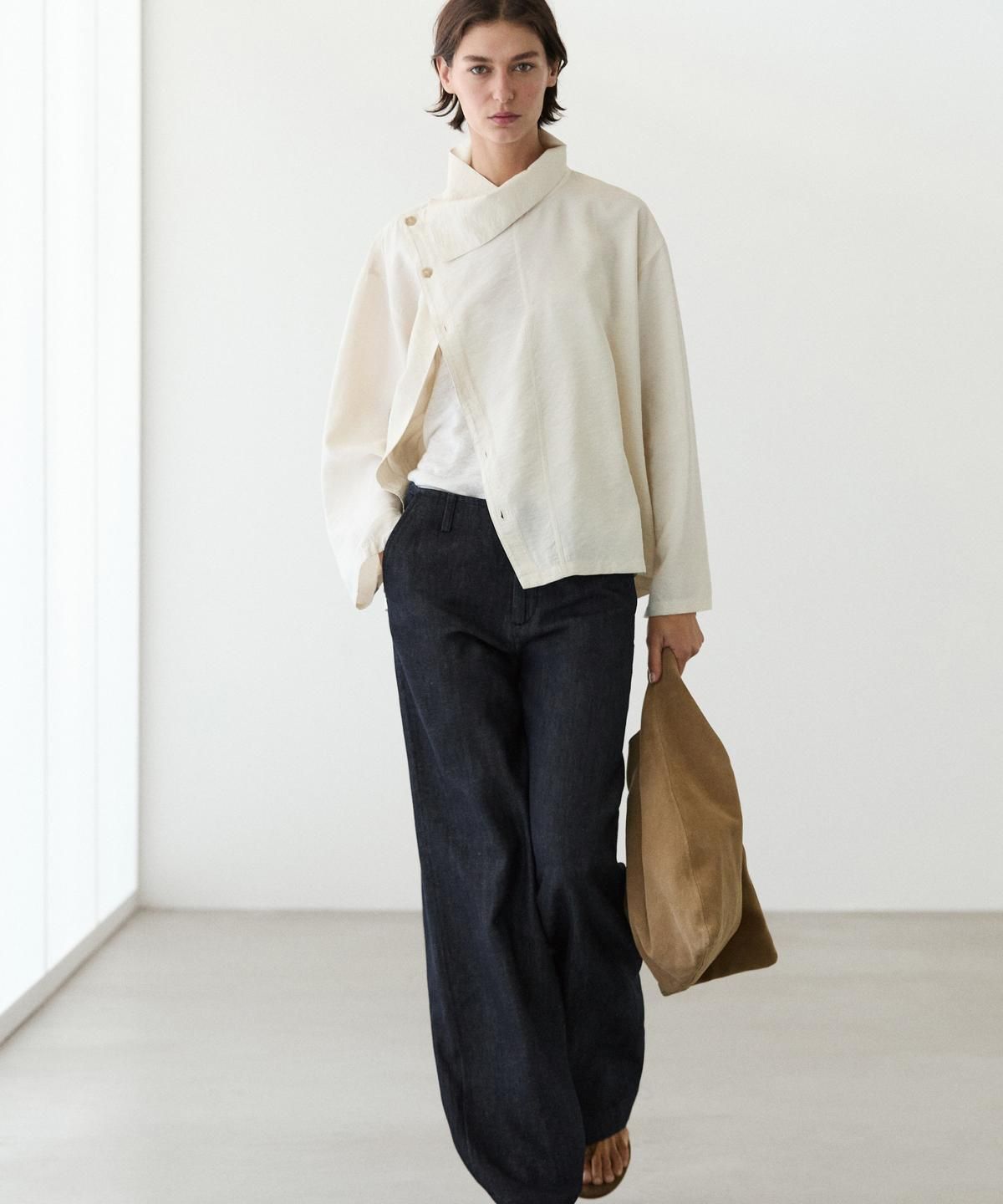 마시모두띠(MASSIMO DUTTI) 린넨 와이드 레그 팬츠