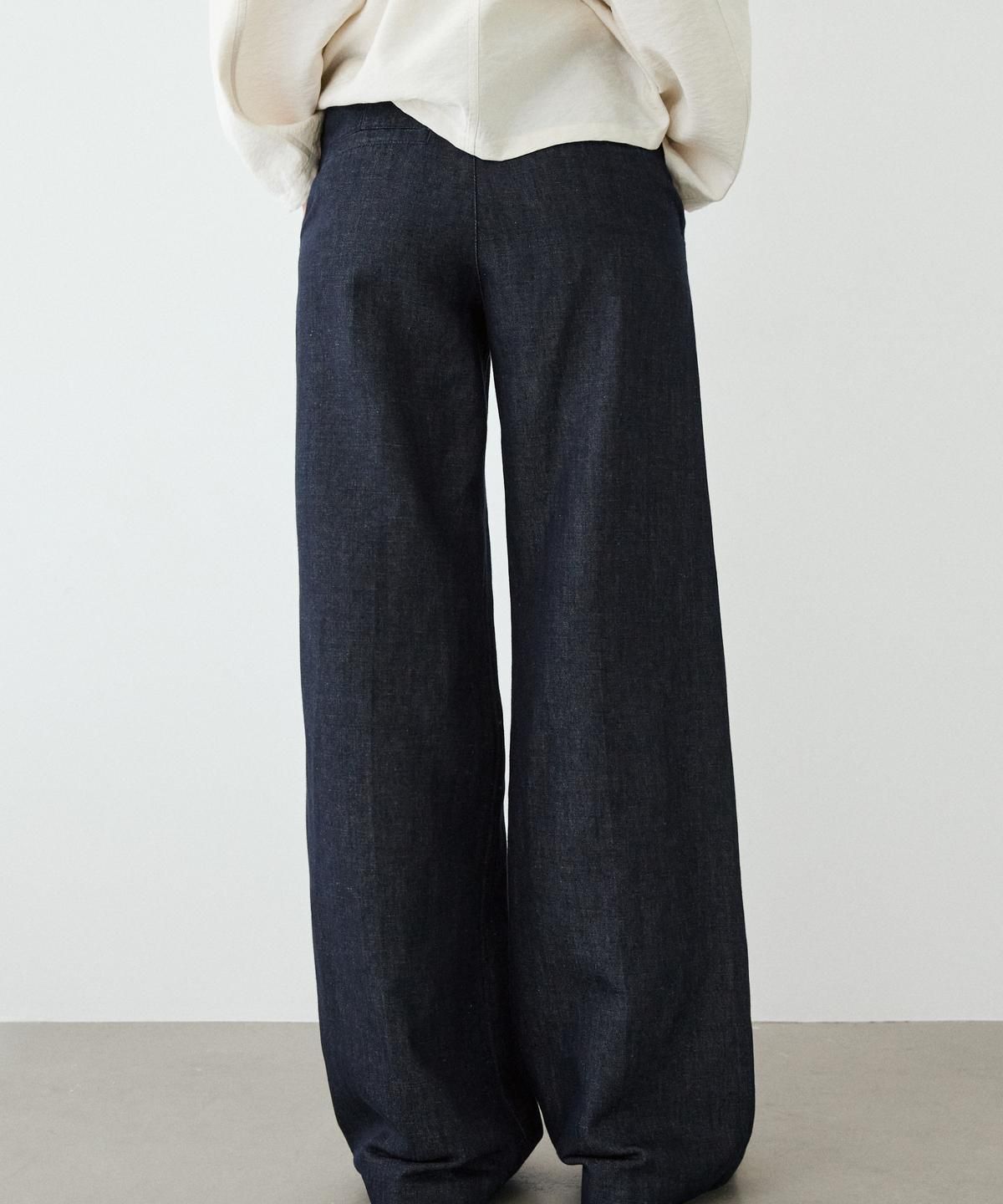 마시모두띠(MASSIMO DUTTI) 린넨 와이드 레그 팬츠