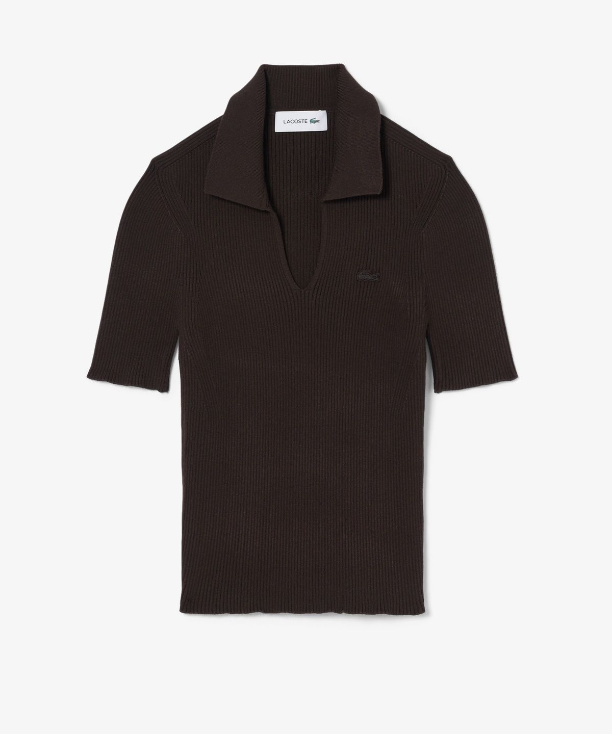 라코스테(LACOSTE) 여성 3D 립조직 오픈카라 스웨터 AF9874-56G 3LA