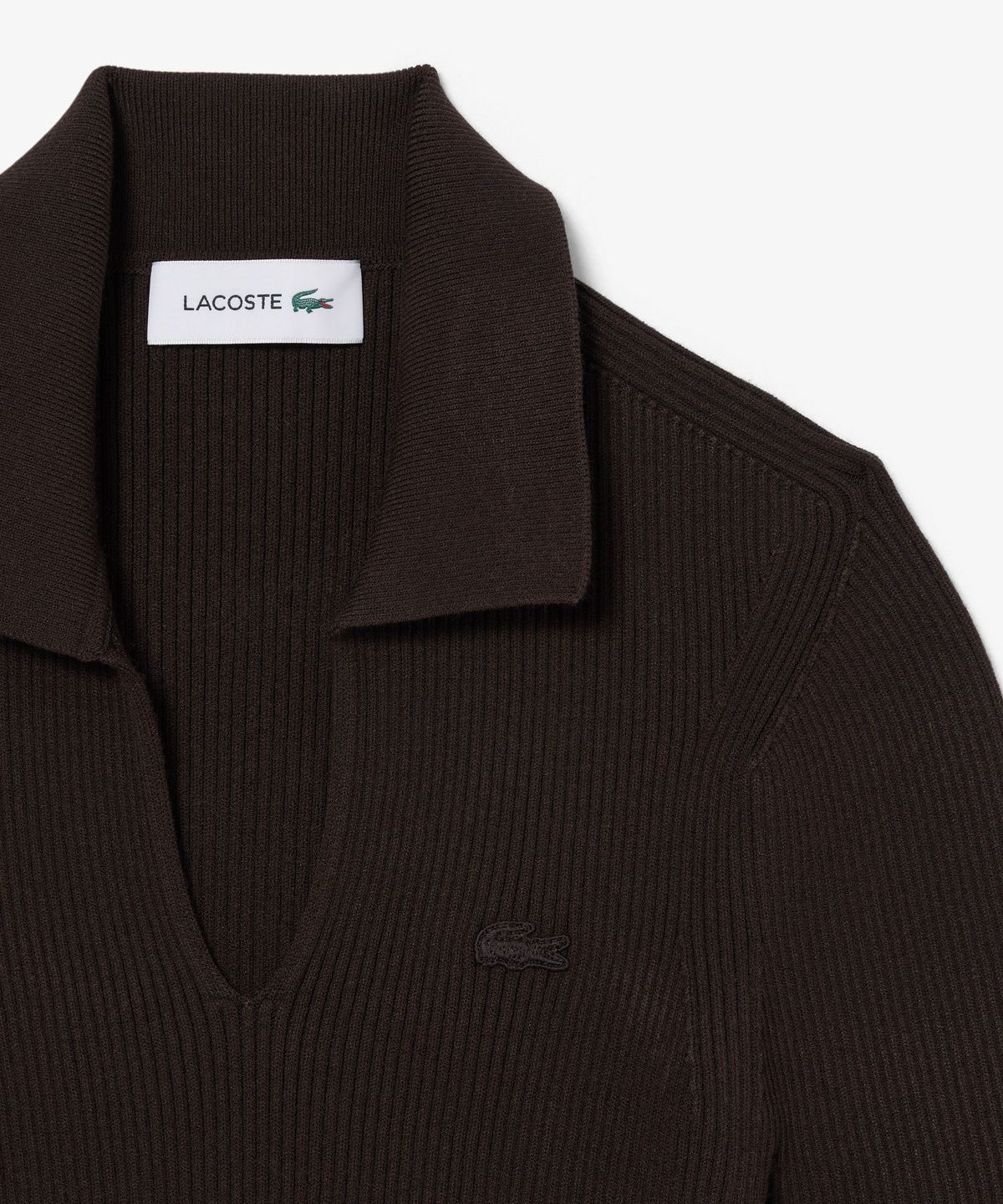 라코스테(LACOSTE) 여성 3D 립조직 오픈카라 스웨터 AF9874-56G 3LA