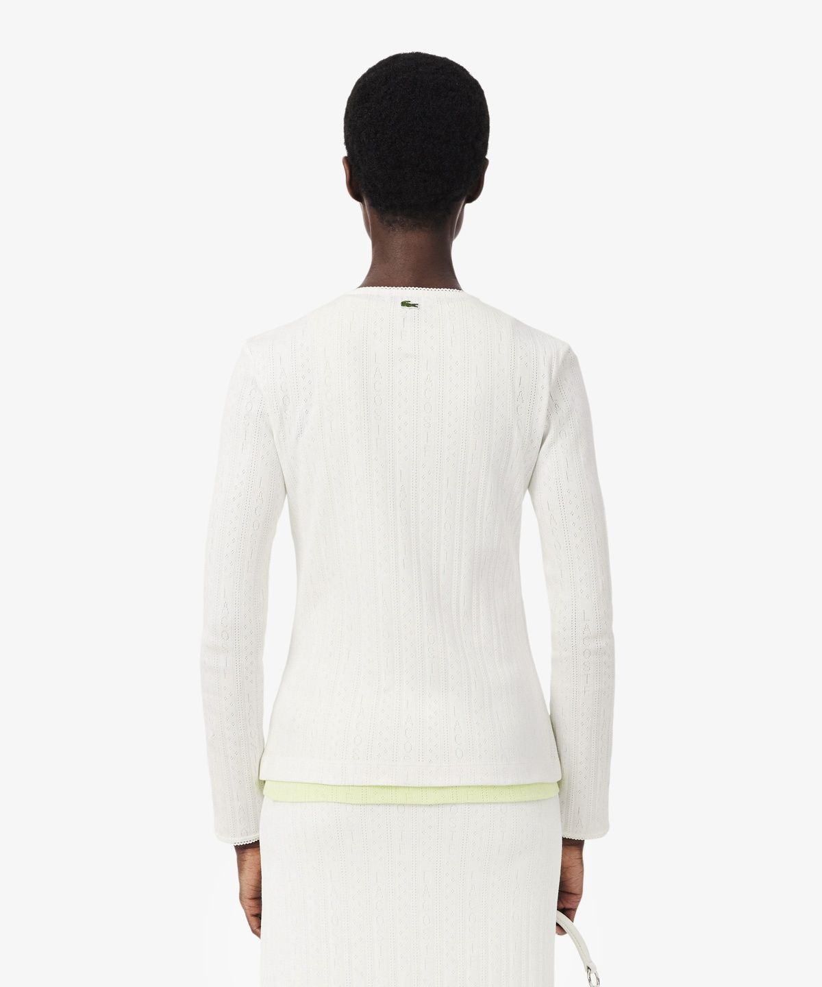 라코스테(LACOSTE) 여성 포인텔 리본 크록 긴팔 가디건 TF9866-56G 70V