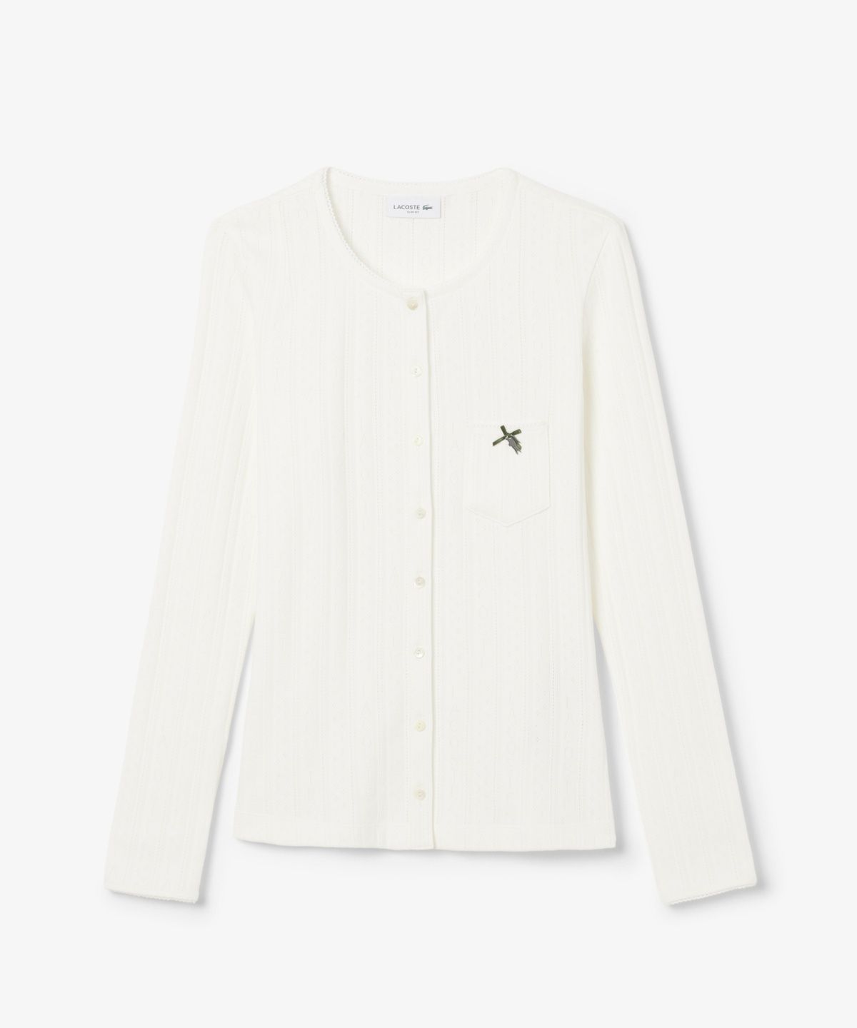 라코스테(LACOSTE) 여성 포인텔 리본 크록 긴팔 가디건 TF9866-56G 70V