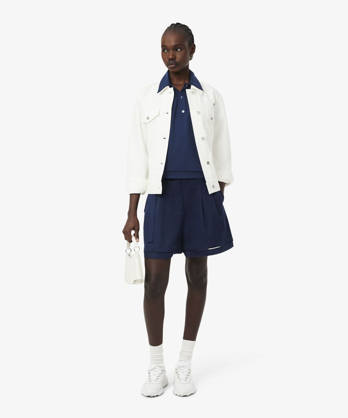라코스테(LACOSTE) 여성 린넨 블렌디드 폴로탑 CF0061-56G 166