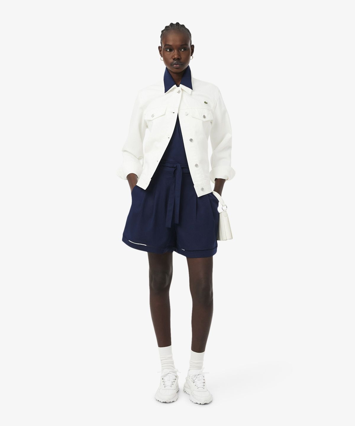 라코스테(LACOSTE) 여성 린넨 블렌디드 버뮤다 팬츠 FF1026-56G 166