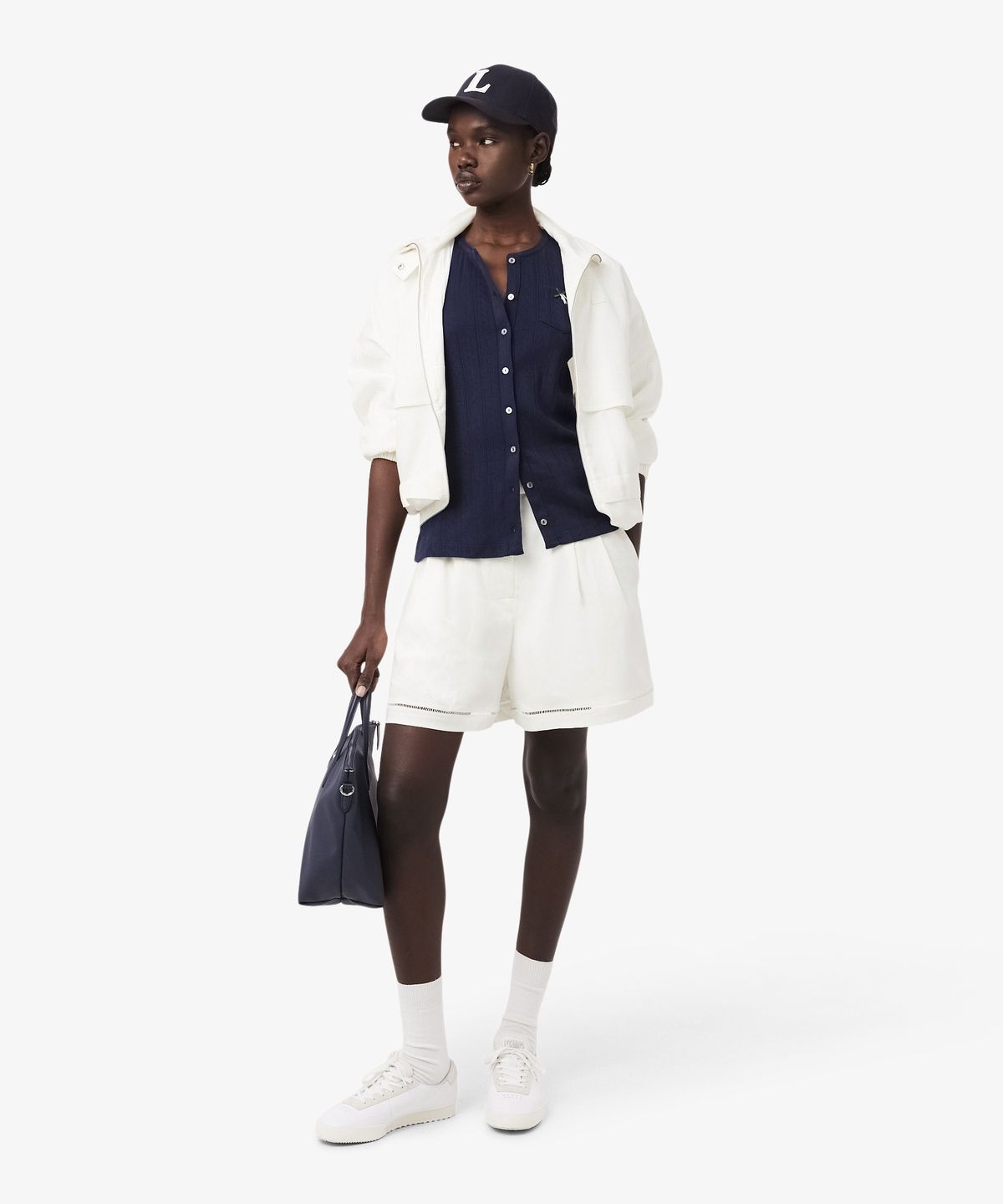 라코스테(LACOSTE) 여성 린넨 블렌디드 버뮤다 팬츠 FF1026-56G 70V