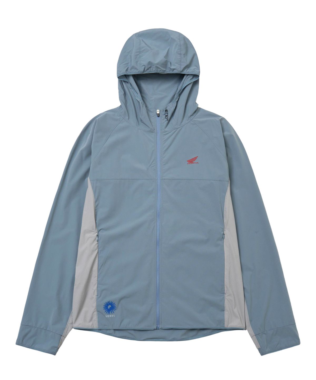 핍스 모터사이클(PHYPS MOTORCYCLE) Seoul Motorcycle Light Weight Hoodie Zip-Up Blue Gray