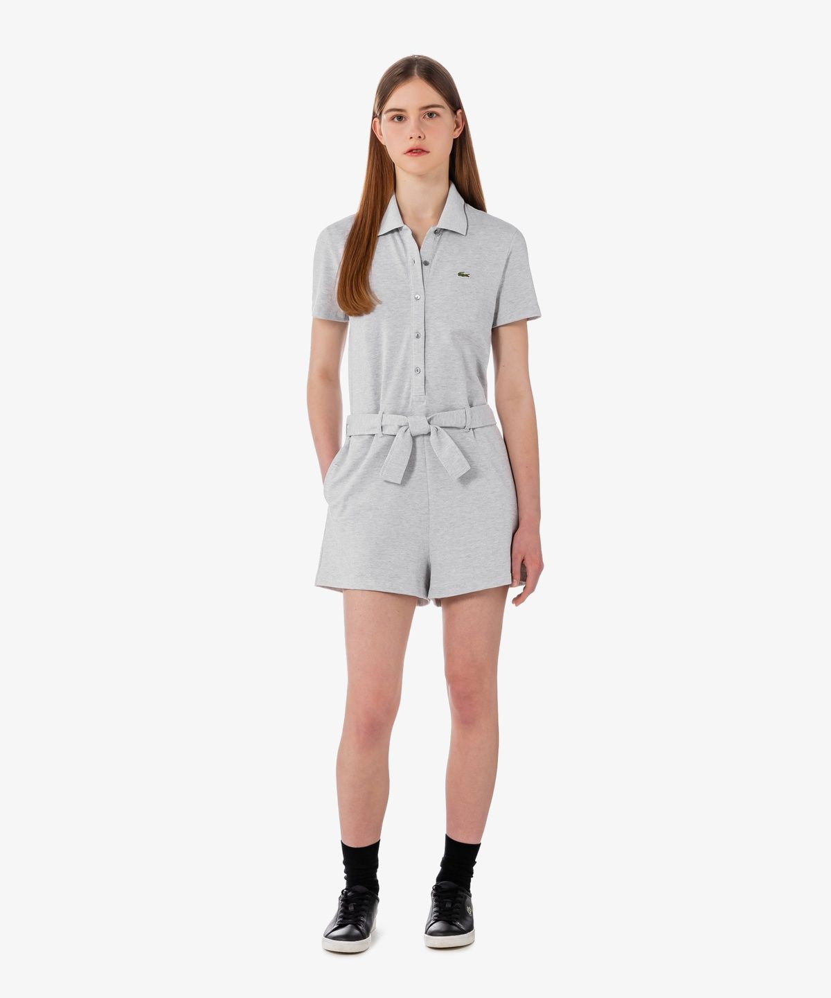 라코스테(LACOSTE) 여성 미니 피케 반팔 점프수트 EF1823-56G CCA